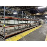 ROW OF PALLET RACKING: (9) 10.5' UPRIGHTS; (40) 8' CROSSBEAMS