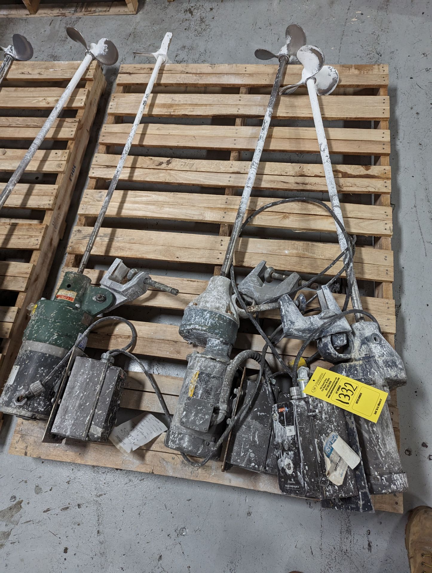 PALLET WITH (3) 1/3 HP MIXERS