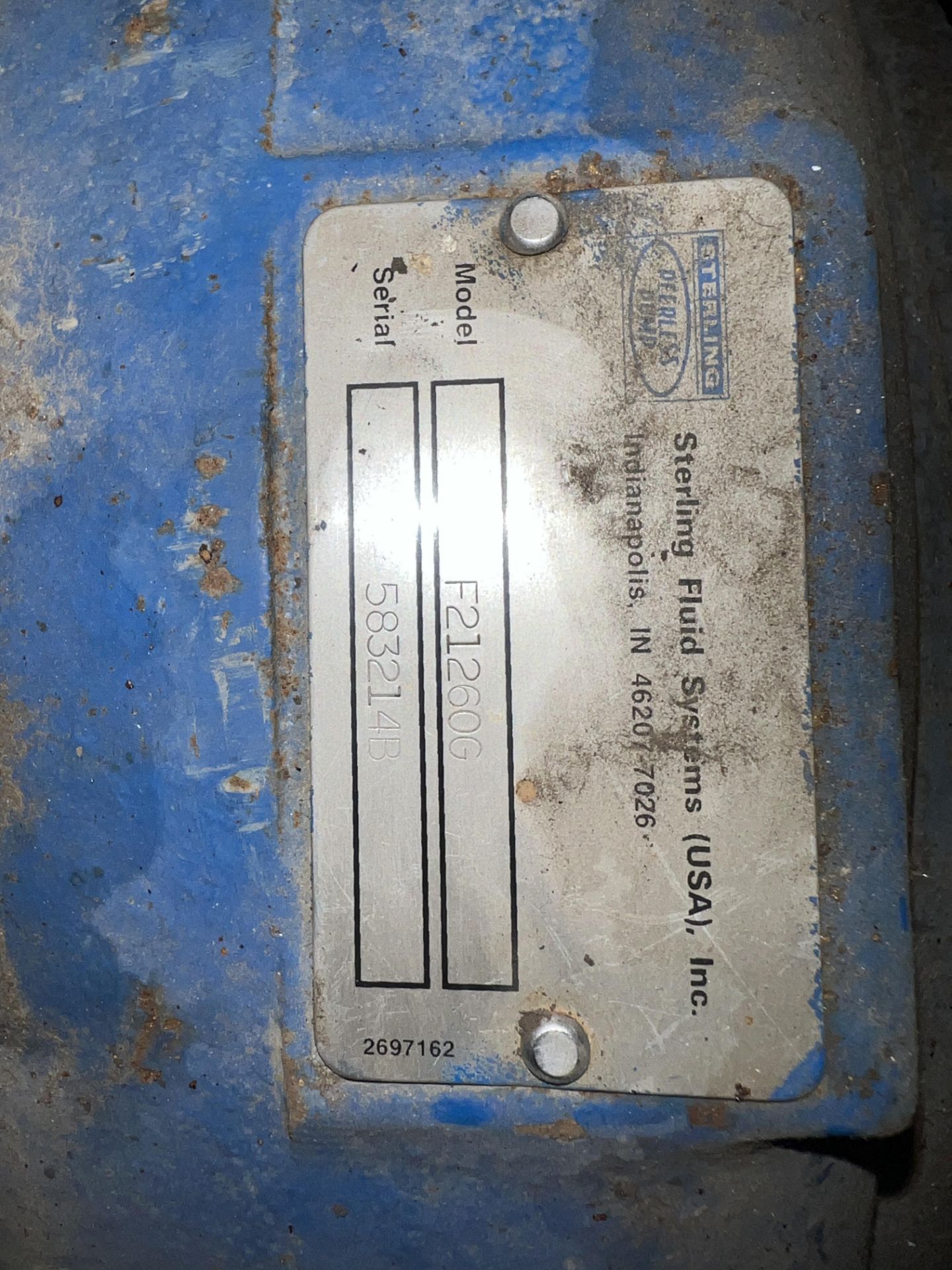 STERLING PEERLESS PUMP SERIAL # 583214B - Image 3 of 3