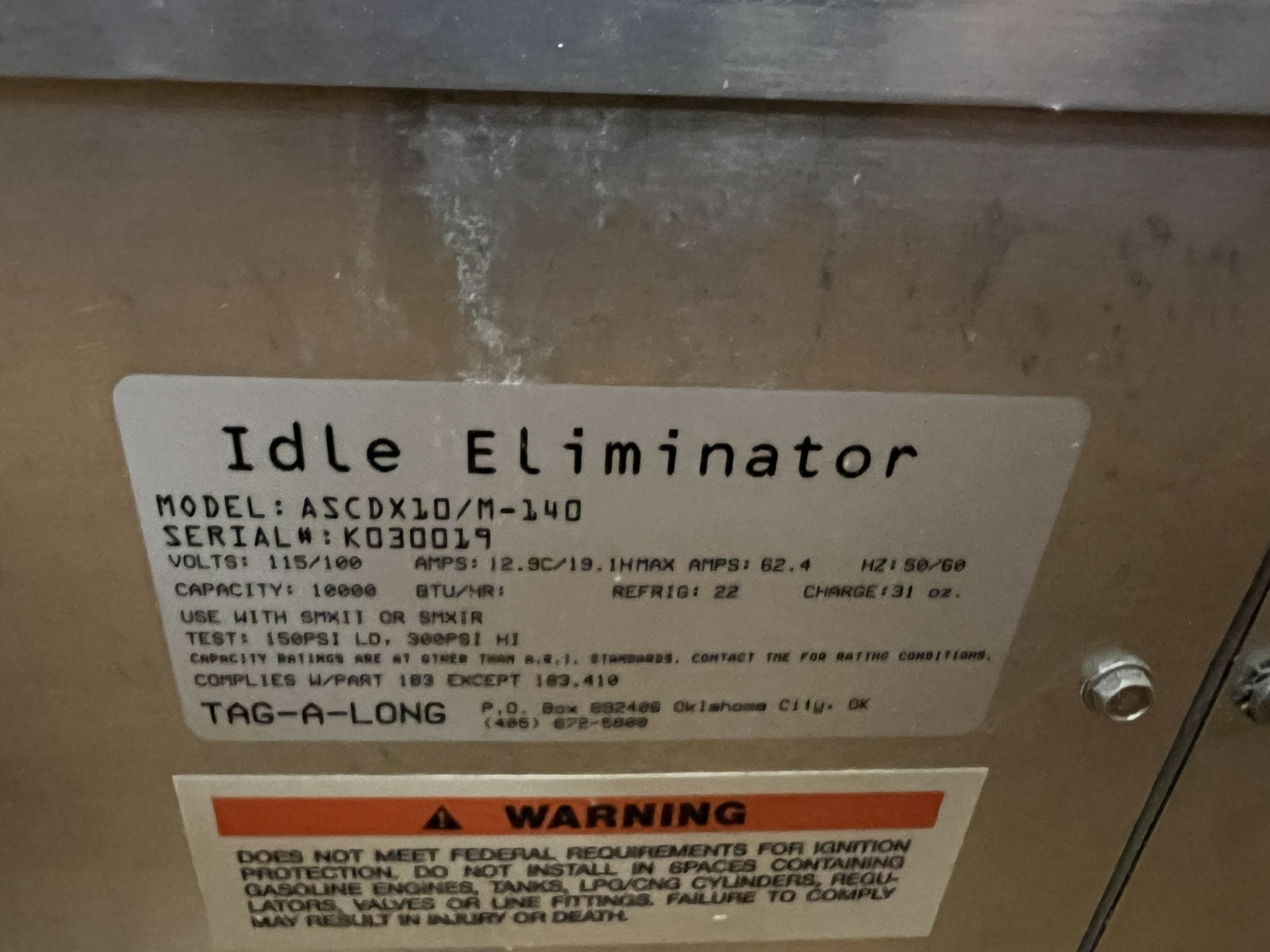 TAG-A-LONG IDLE ELIMINATOR MODEL # ASCDX10IM-140 - Image 3 of 3