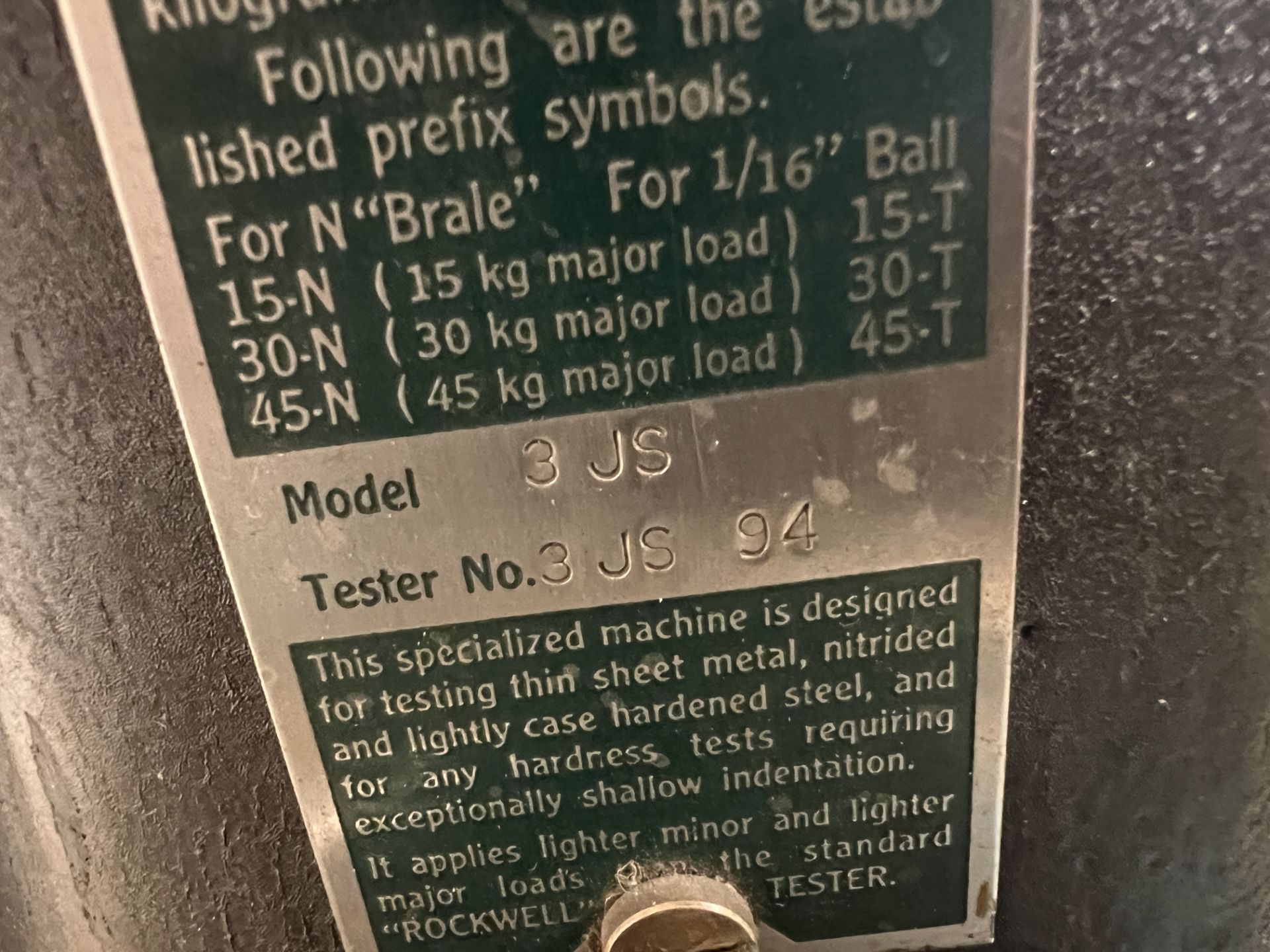 WILSON HARDNESS TESTER MODEL # 3IS - Bild 3 aus 3