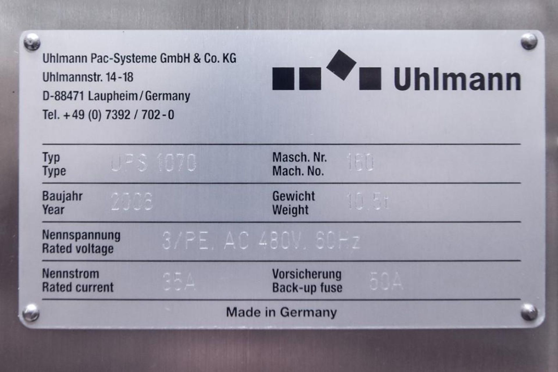 Uhlmann Blister Machine MDL UPS 1070 - Image 29 of 32