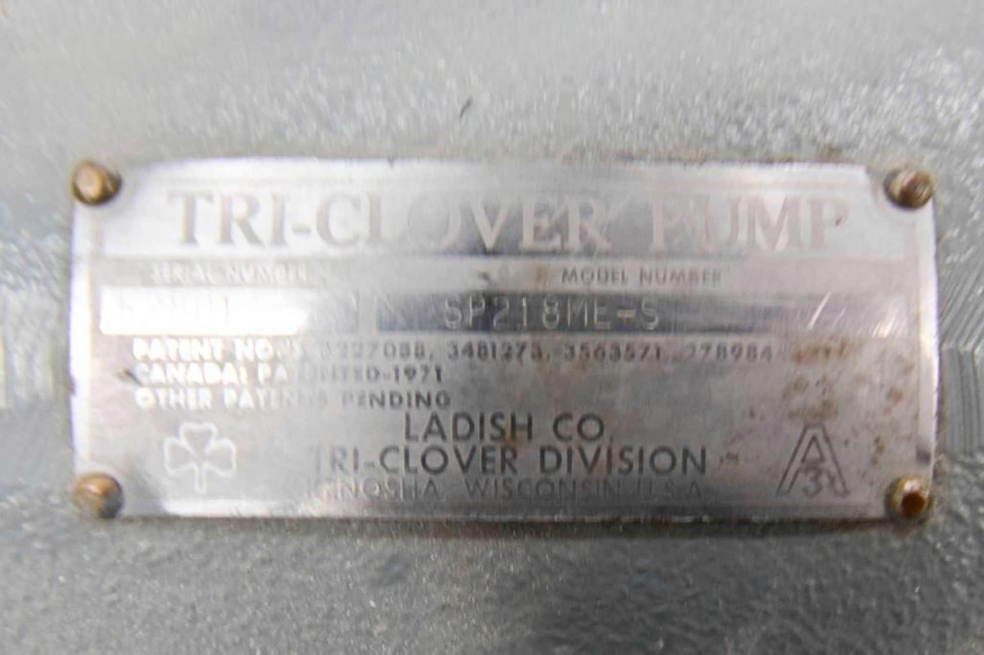 Tri Clover Pump W/ Baldor Motor on Cart Model: SP218ME-S - Image 3 of 4