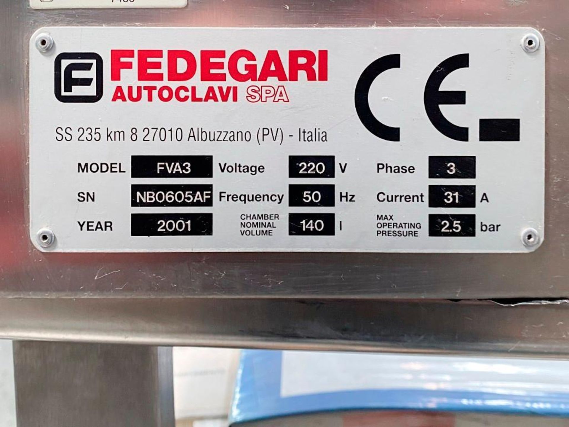 Fedegari Autoclavi Model: FVA3 - Image 5 of 5