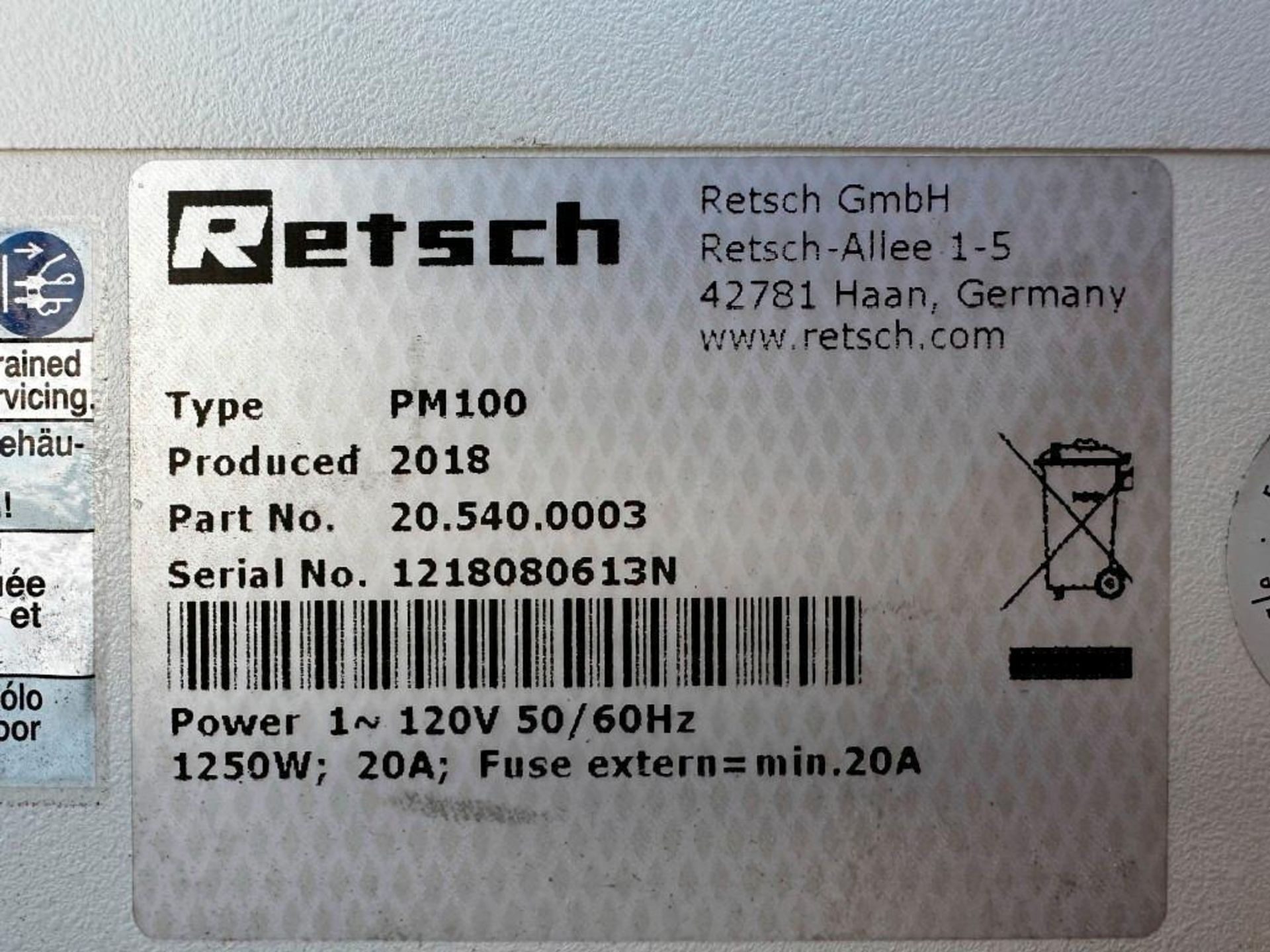 Retsch PM100 - Image 7 of 7
