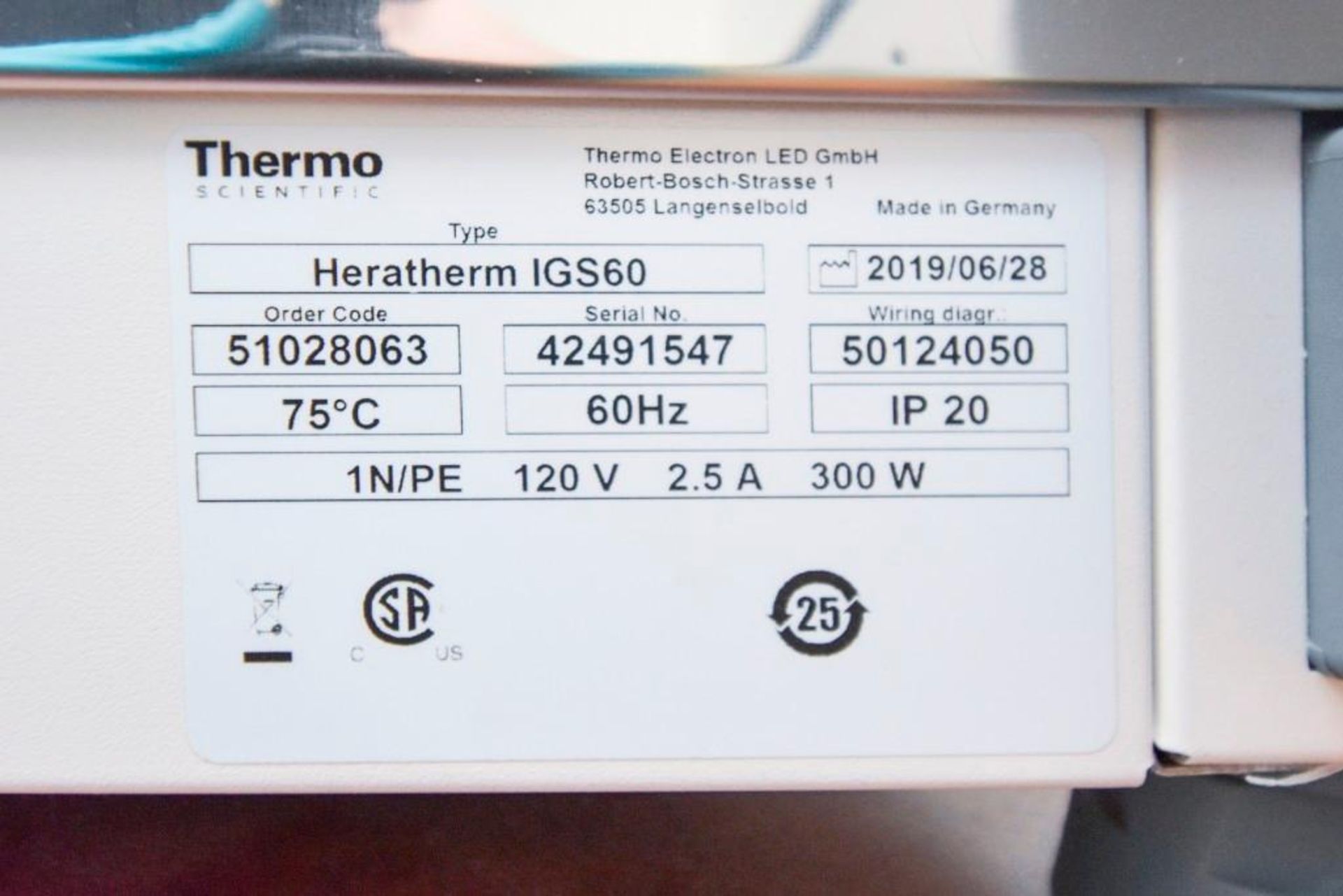 Thermo Scientific Heratherm Incubator IGS60 - Image 4 of 4