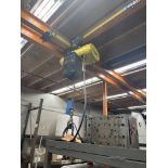 1/2 TON YALE ELECTRIC HOIST WIHT PENDANT, CROSSBEAM WITH TROLLEY, NO RAIL **Loading Fee Due the "