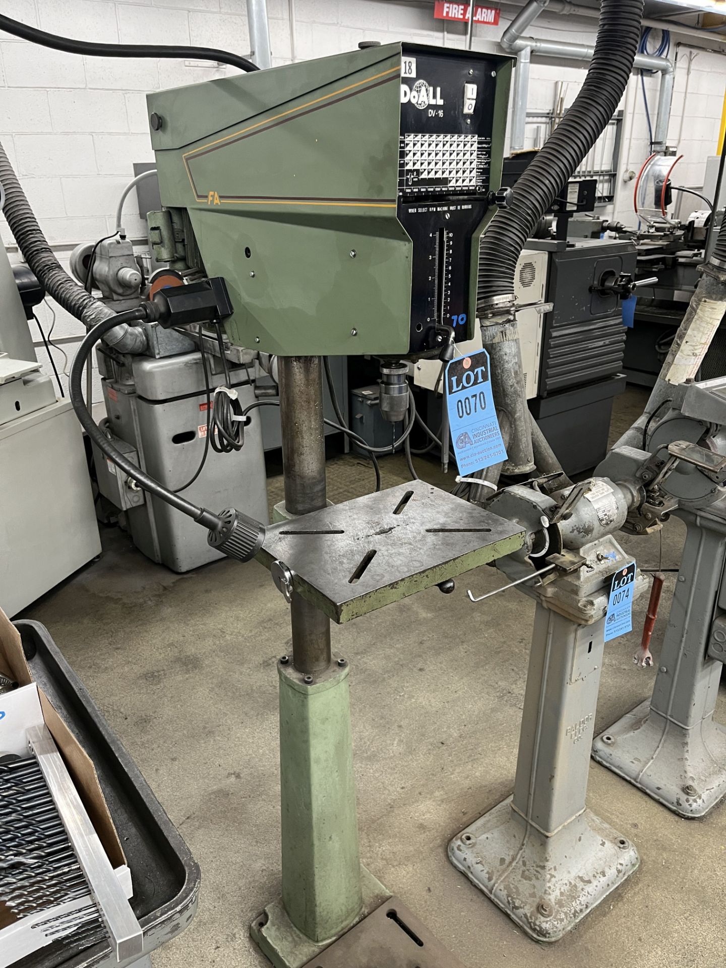 16" DOALL MODEL DV-16 FLOOR TYPE VARIABLE SPEED DRILL PRESS; S/N 8604, 10" X 14" TABLE, 4" QUILL - Image 2 of 10