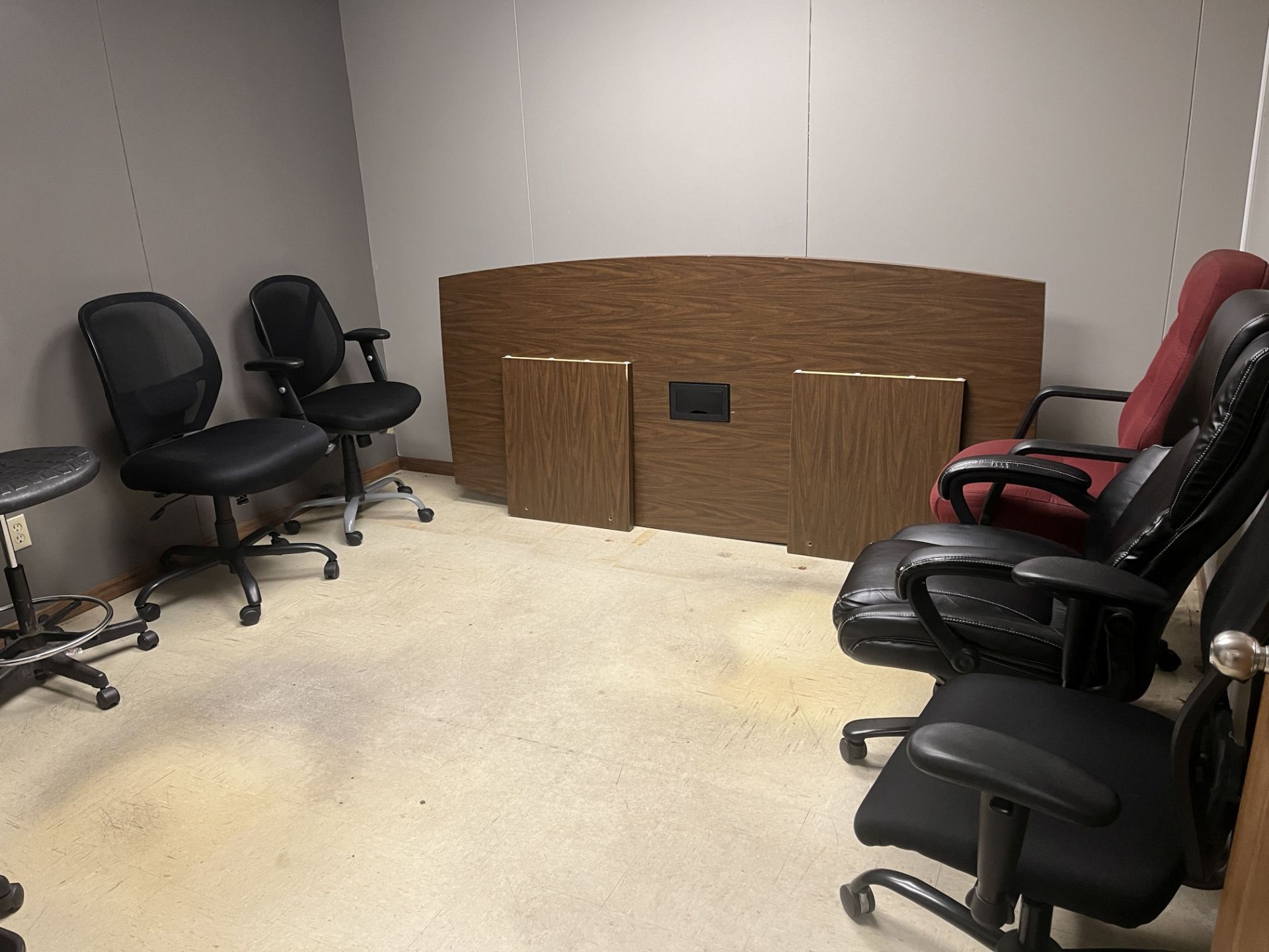 MISCELLANEOUS OFFICE FURNITURE; (2) LATERAL FILES, CHAIRS, CONFERENCE ROOM TABLE