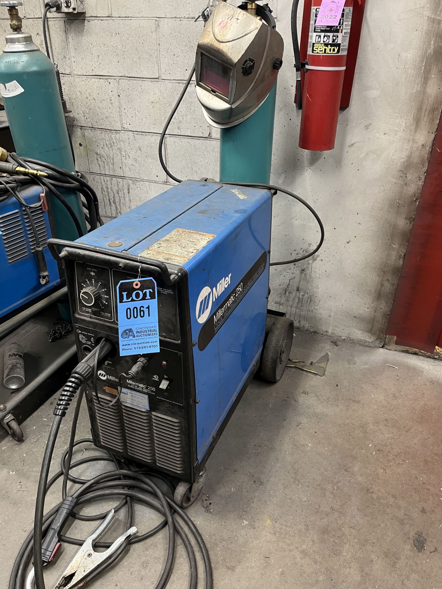 MILLER MODEL MILLERMATIC 250 CV/DC ARC WELDER; S/N KG068432, WITH INTERNAL WIRE FEED, CABLE WITH