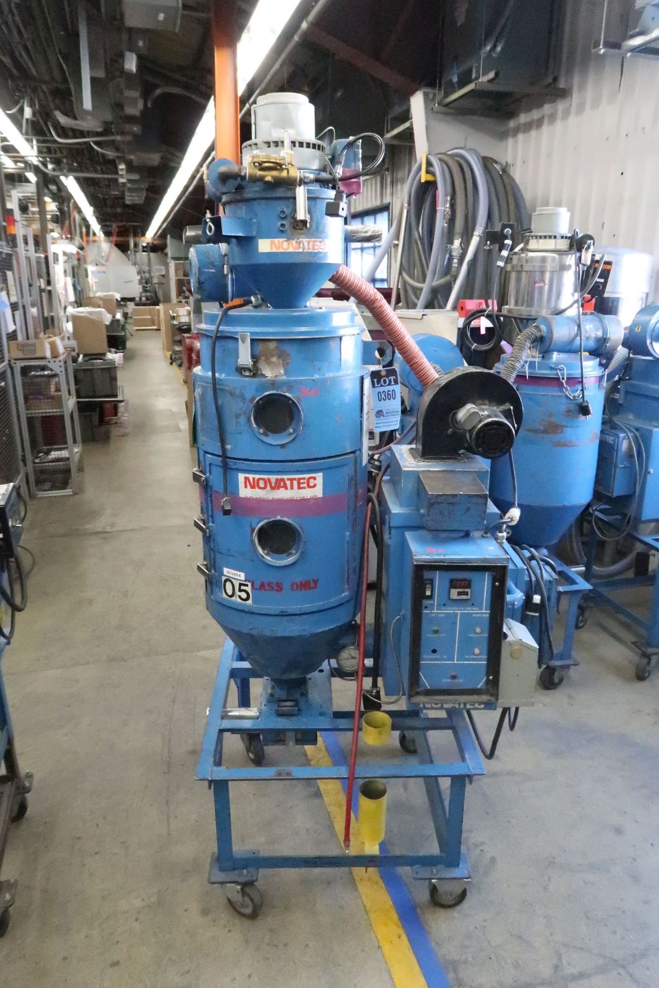 NOVATEC MODEL MD-25 DRYER; S/N 3-8860-2645, WITH HOPPER AND LOADER **Loading Fee Due the "ERRA" CARY