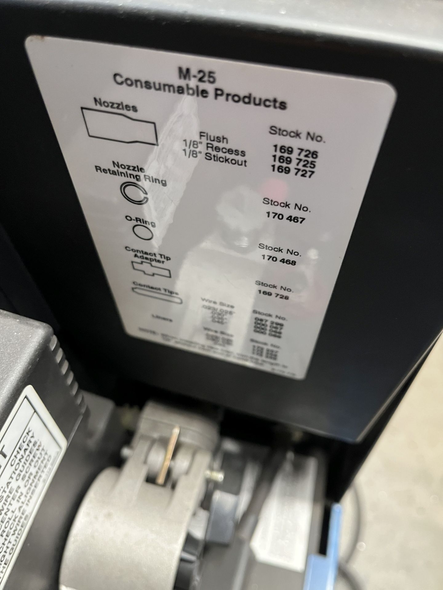 MILLER MODEL MILLERMATIC 250 CV/DC ARC WELDER; S/N KG068432, WITH INTERNAL WIRE FEED, CABLE WITH - Image 8 of 12