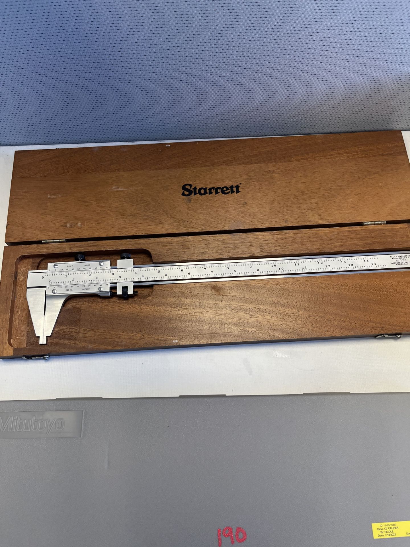 14" STARRETT VERNIER CALIPER, 12" MITUTOYO DIGITAL CALIPER - Image 2 of 5