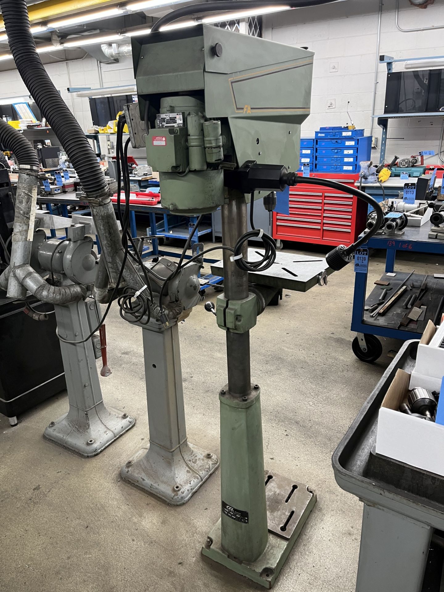 16" DOALL MODEL DV-16 FLOOR TYPE VARIABLE SPEED DRILL PRESS; S/N 8604, 10" X 14" TABLE, 4" QUILL - Image 5 of 10