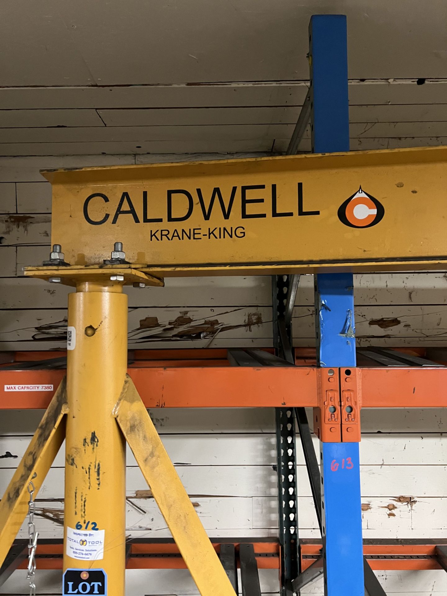 2 TON CALDWELL ROLLING HOIST BOOM, NO HOIST **LOCATED AT 20090 GIBSON, GALESVILLE, WI - TWO BLOCKS - Image 5 of 6