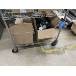 WIRE ROLLING CART WITH (2) BOXES OF TAPE GUNS