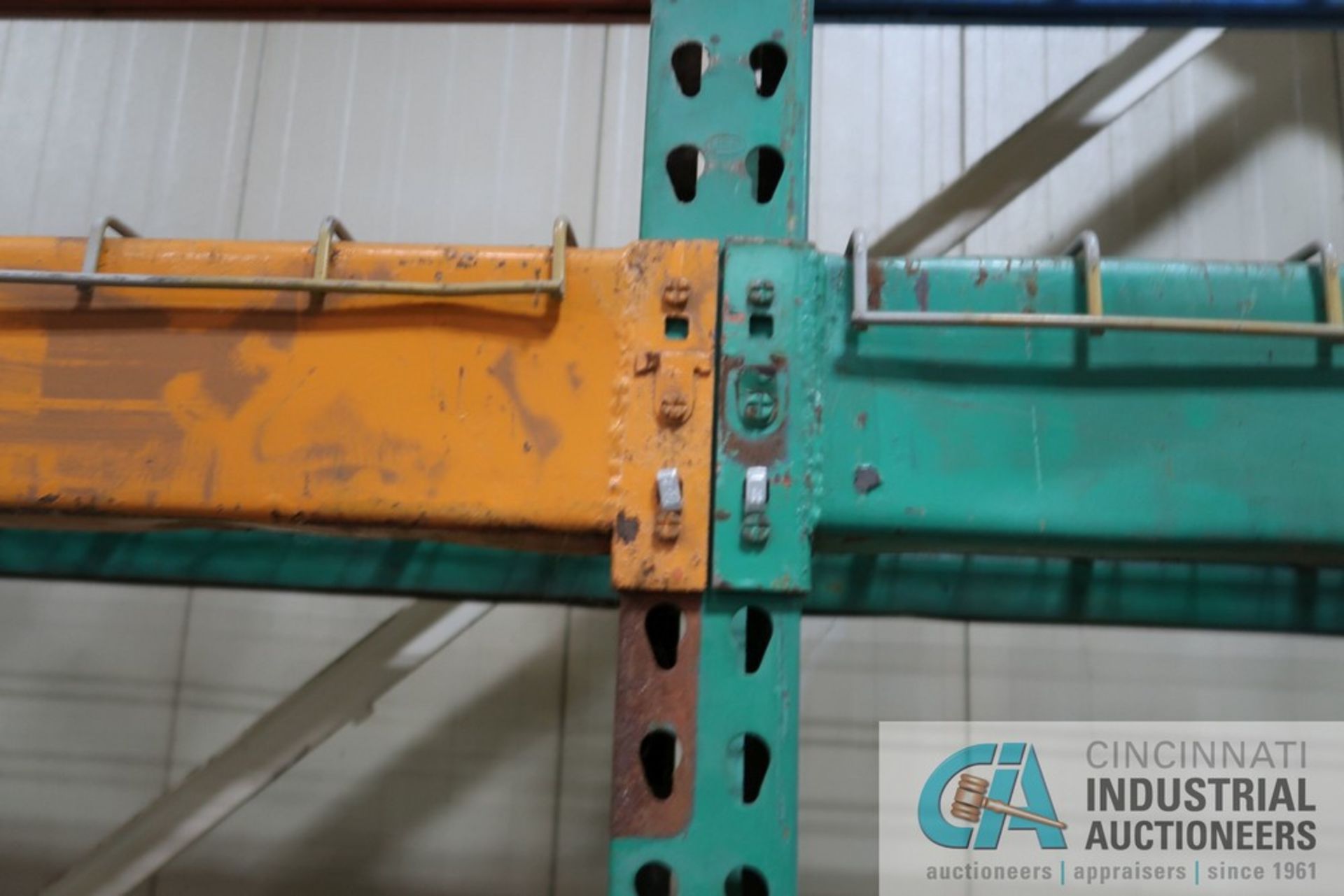 SECTIONS 96" LONG X 42" WIDE X 120" HIGH AJUSTABLE BEAM PALLET RACK, (4) 120" X 42" UPRIGHTS, (12) - Image 2 of 2