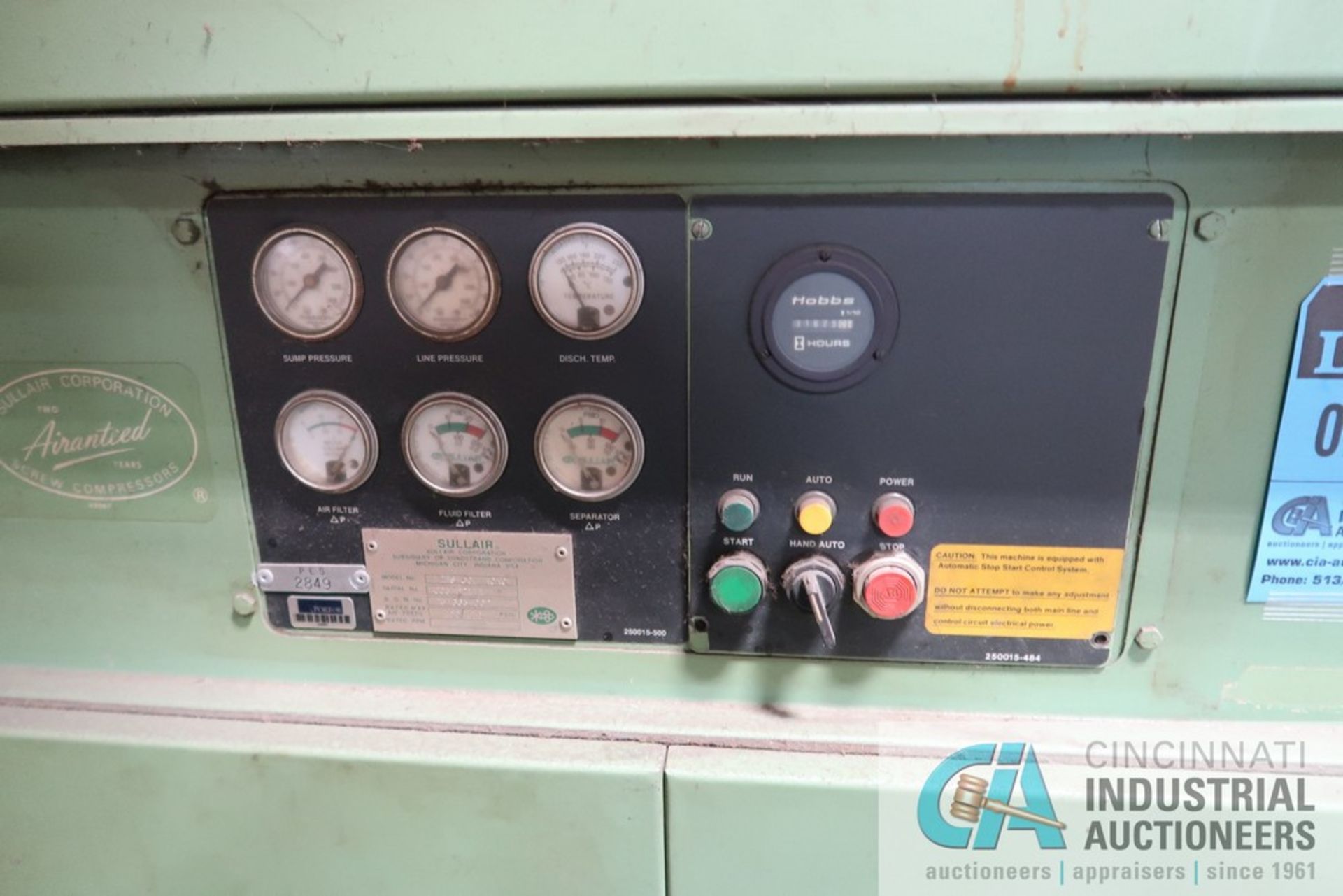 50 HP SULLAIR MODEL 12BS-50L-ACAC AIR COMPRESSOR; S/N 003-82171 (31,625 HOURS SHOWING) **SPECIAL - Image 3 of 6