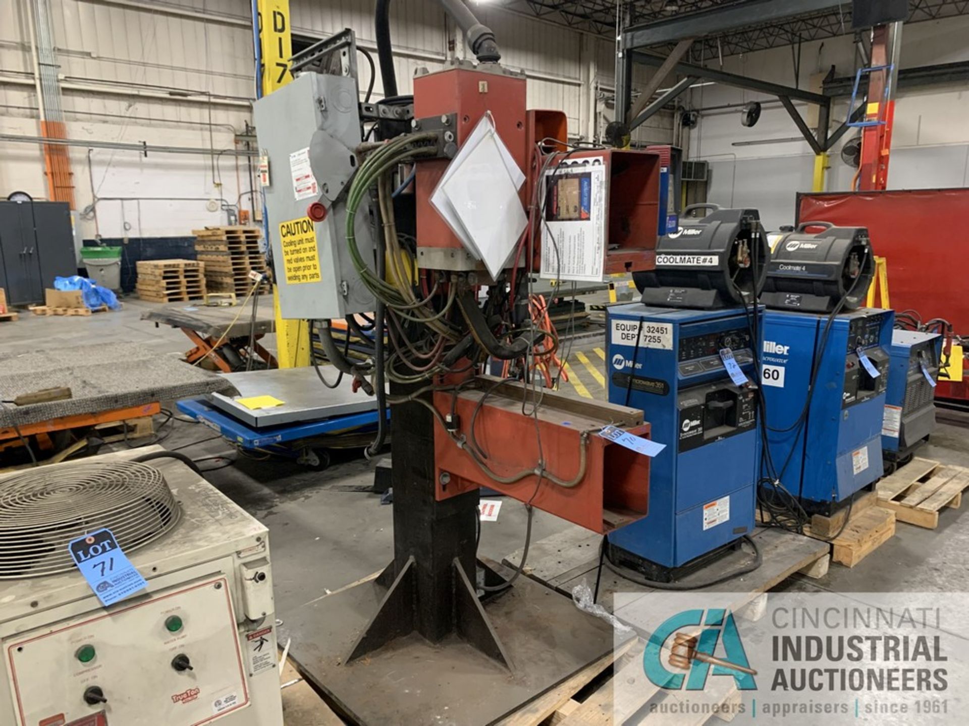 120 KVA JANDA MODEL MC242120-LC SLIDING HEAD SPOT WELDER; S/N M3160, 28" THROAT, UNITED CONTROLS - Image 5 of 6