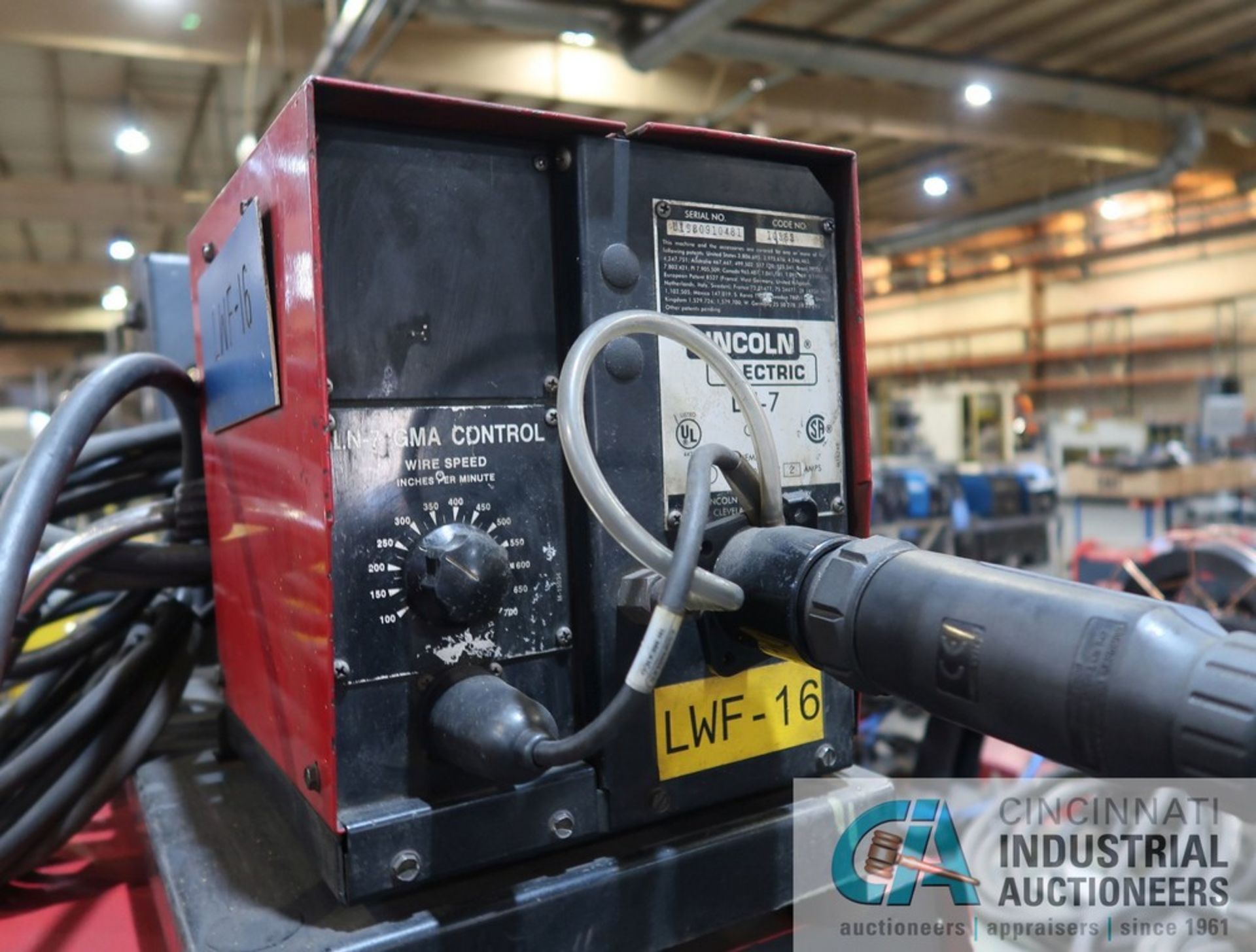 315 AMP LINCOLN ELECTRIC CV-305 WELDING POWER SOURCE; S/N U1080501545 WITH LINCOLN LN-7 WIRE FEEDER - Image 6 of 6