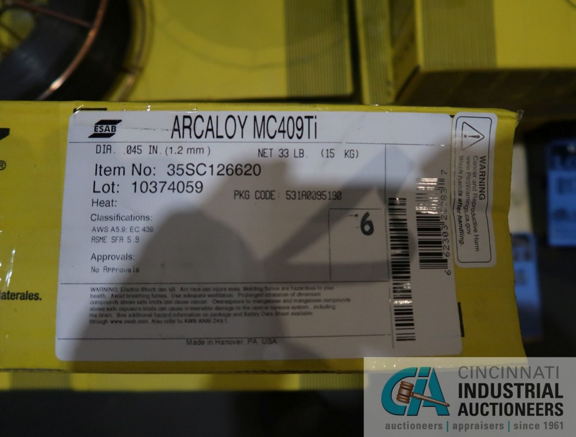 BOXES ESAB ARCALOY MC409Ti NEW SPOOLED WELDING WIRE - Image 2 of 2