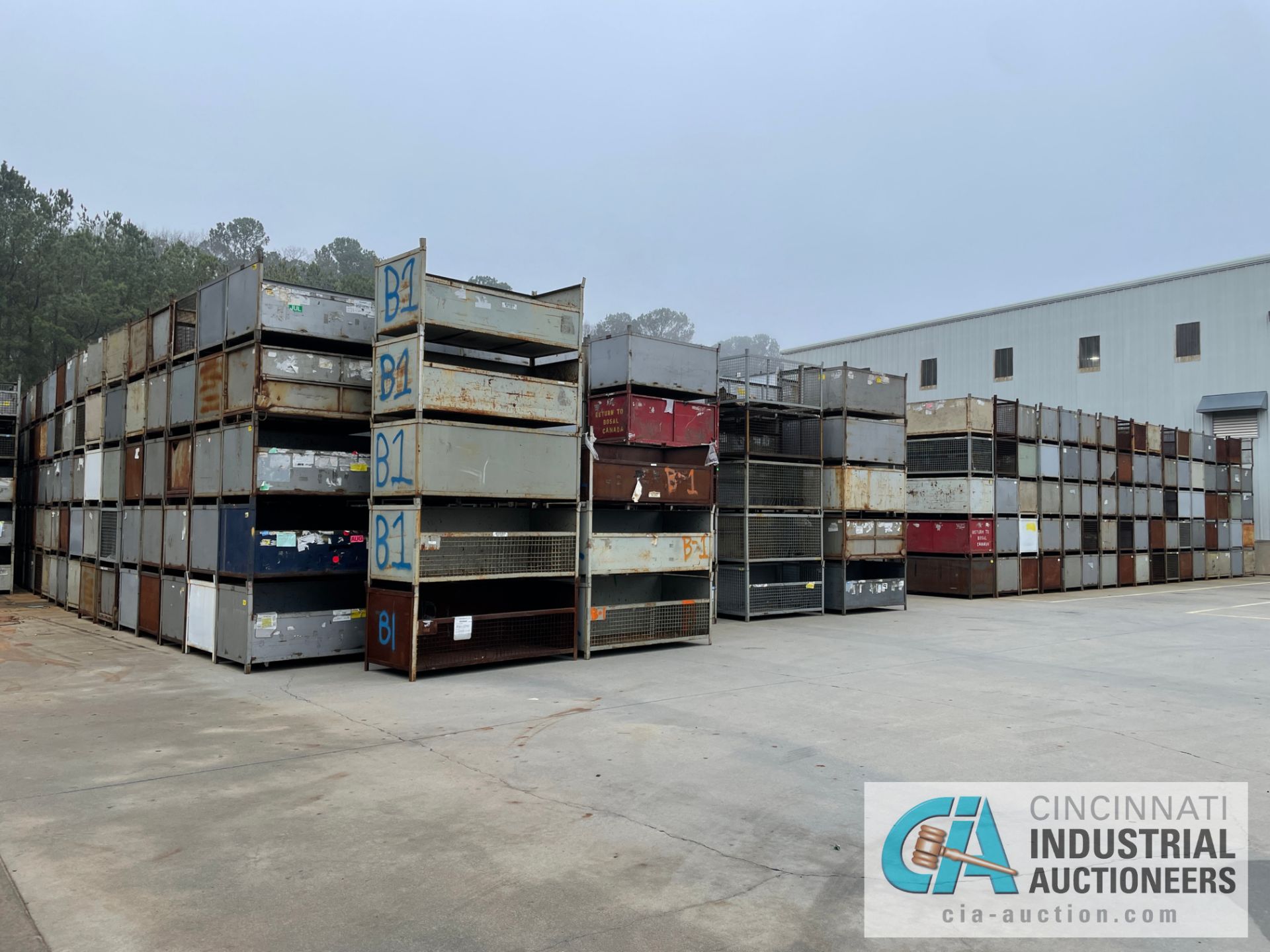 40" FRONT TO BACK X 80" LEFT TO RIGHT X 39" HIGH STACKABLE STEEL CONTAINERS - SEE LOT NO. 584A FOR - Image 2 of 5