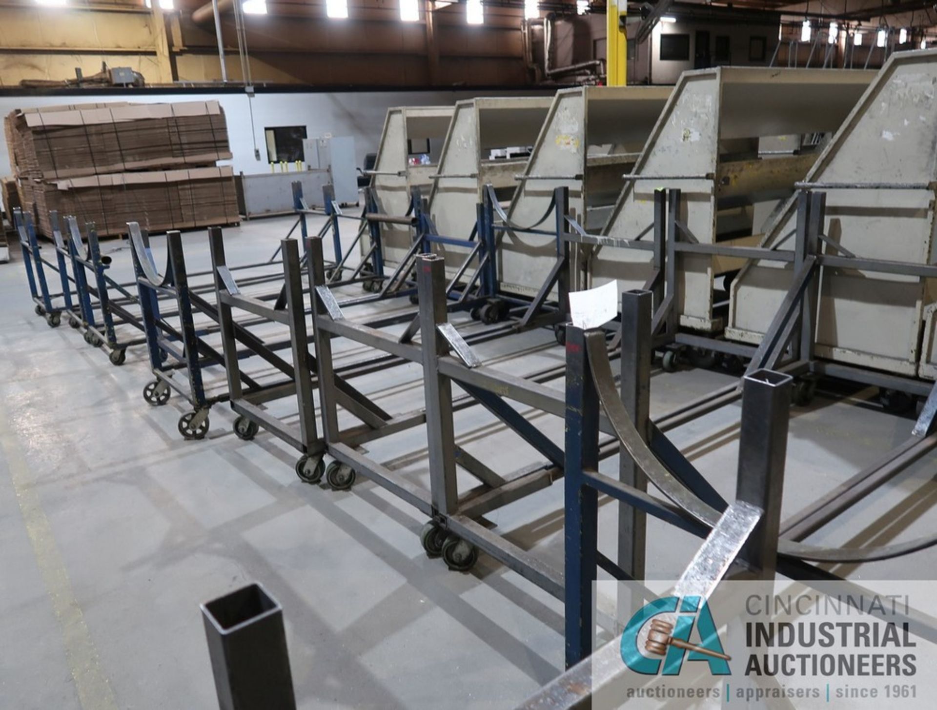MISCELLANEOUS WIDTH AND HEIGHT HEAVY DUTY STEEL STOCK TRANSFER CARTS - Image 4 of 4