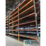 SECTIONS 42" X 96" / 144" X 16' PALLET RACK, (6) UPRIGHTS, (55) 3" AND 5" FACE CROSSBEAMS, WITH