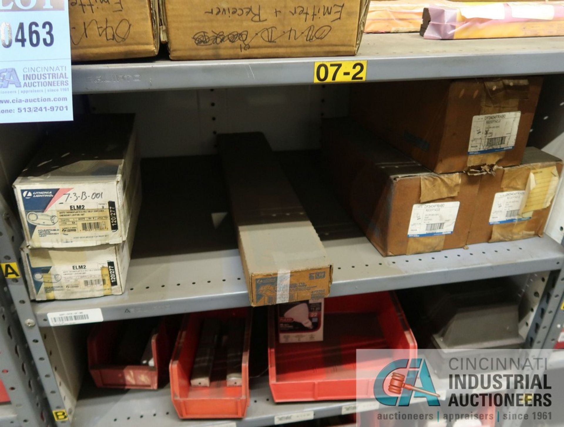 (LOT) CONTENTS ONLY (3) SECTIONS SHELVING; ELECTRICAL MAINTENANCE ITEMS, BULBS, SWITCHES AND OTHER - Image 4 of 7