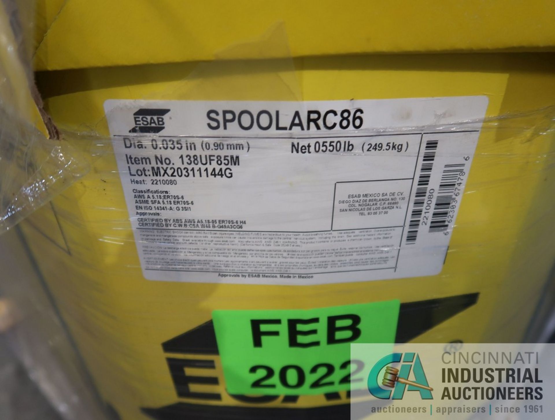 DRUMS ESAB SPOOLARC 86 BRAND NEW WELDING WIRE **NEVER SKIDDED** - Image 2 of 2
