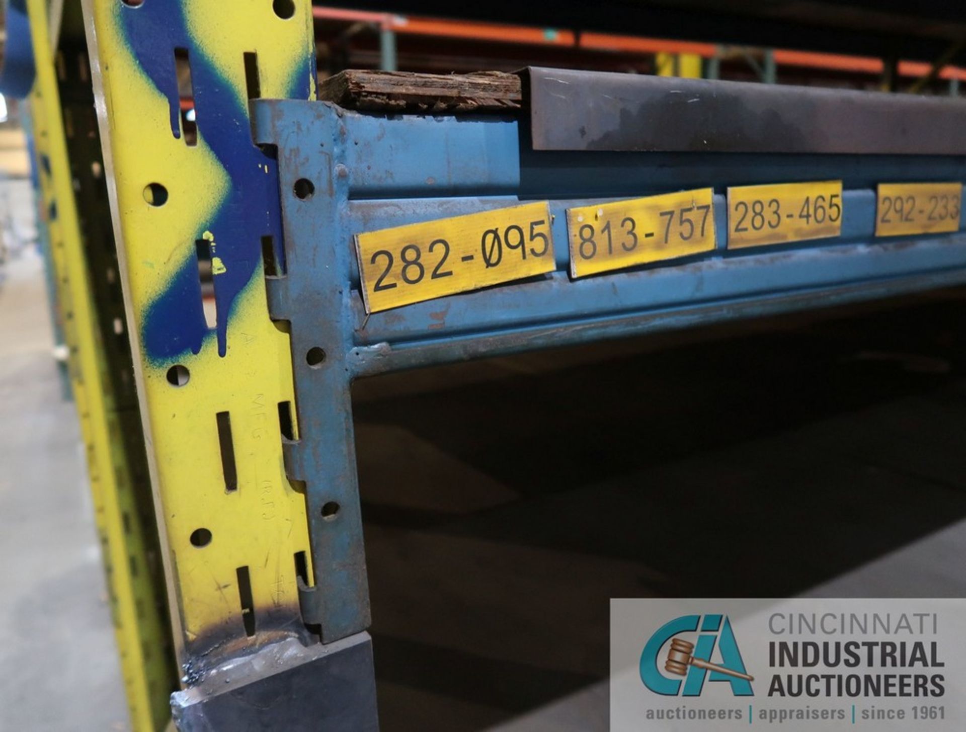 SECTIONS 42" X 144" X 16' PALLET RACK - (2) SIDE BY SIDE RUNS, (22) UPRIGHTS, (233) 5" FACE CROSS - Image 3 of 11