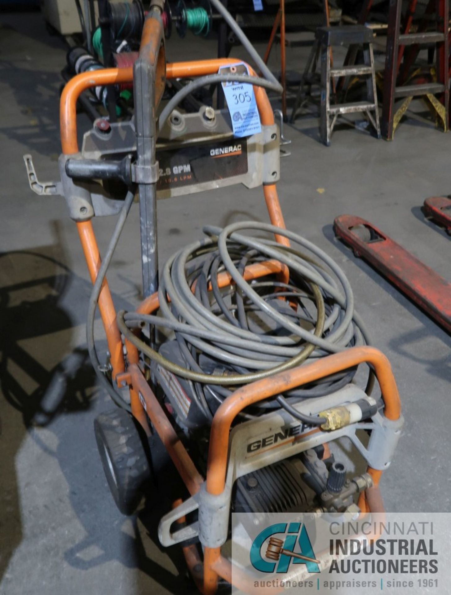 ALKOA MODEL 5182 DIESEL FUEL POWERED PORTABLE PRESSURE WASHER WITH GENERAC GAS POWERED PORTABLE - Image 2 of 2