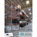SECTIONS 42" X 144" X 16' PALLET RACK, (11) UPRIGHTS, (80) 5" FACE CROSSBEAMS, WIRE DECKING
