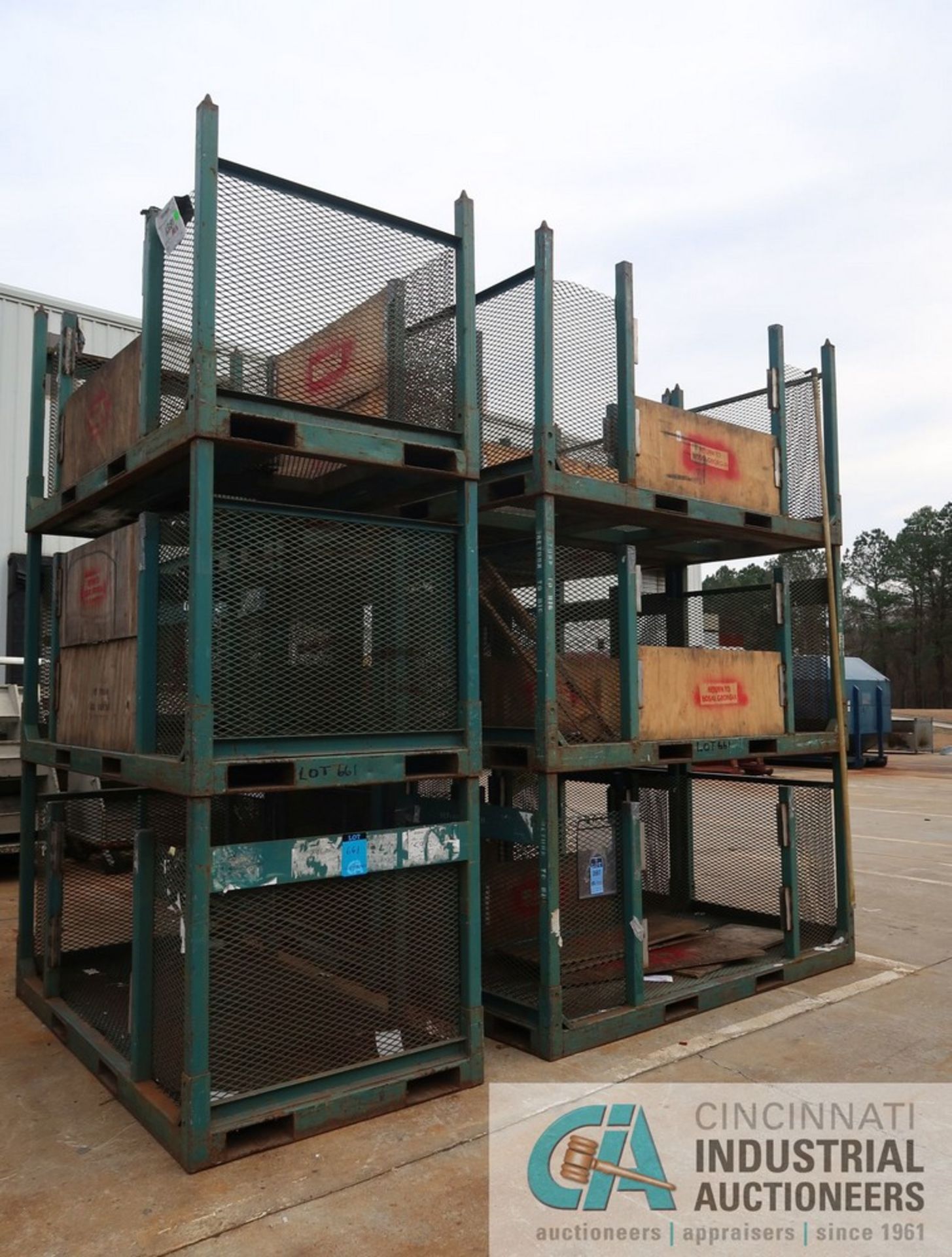 46" FRONT AND BACK X 96" LEFT TO RIGHT X 36" HIGH STACKABLE STEEL CONTAINERS - Image 2 of 2
