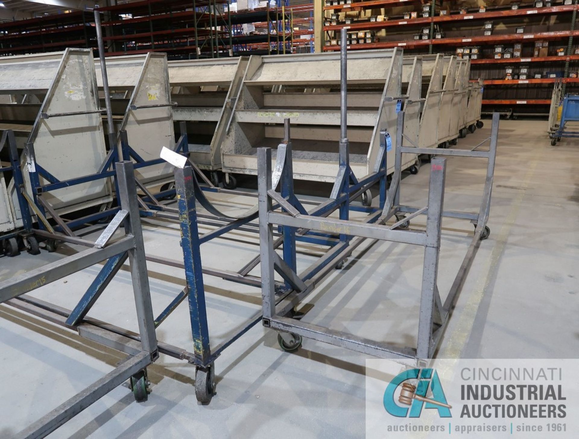 MISCELLANEOUS WIDTH AND HEIGHT HEAVY DUTY STEEL STOCK TRANSFER CARTS - Image 3 of 4