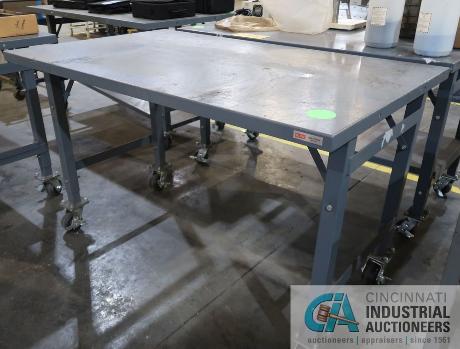 36" X 60" X 36" HIGH ULINE HEAVY DUTY PORTABLE STEEL TABLES **SPECIAL NOTICE - DELAYED REMOVAL - - Image 2 of 2