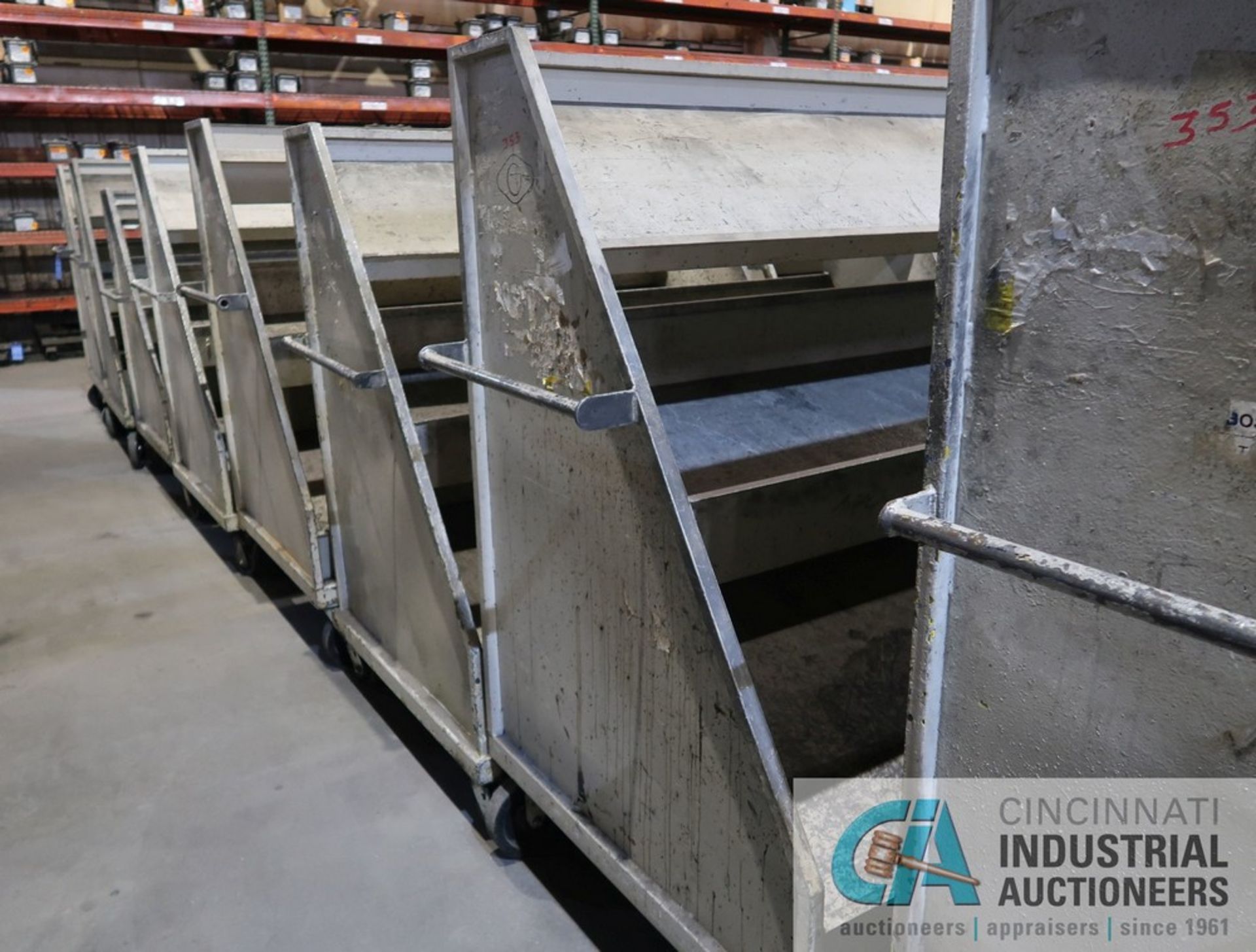 80" WIDE X 67" HIGH HEAVY DUTY STEEL MULTI-LEVEL SLANTED MATERIAL CARTS - Image 2 of 5