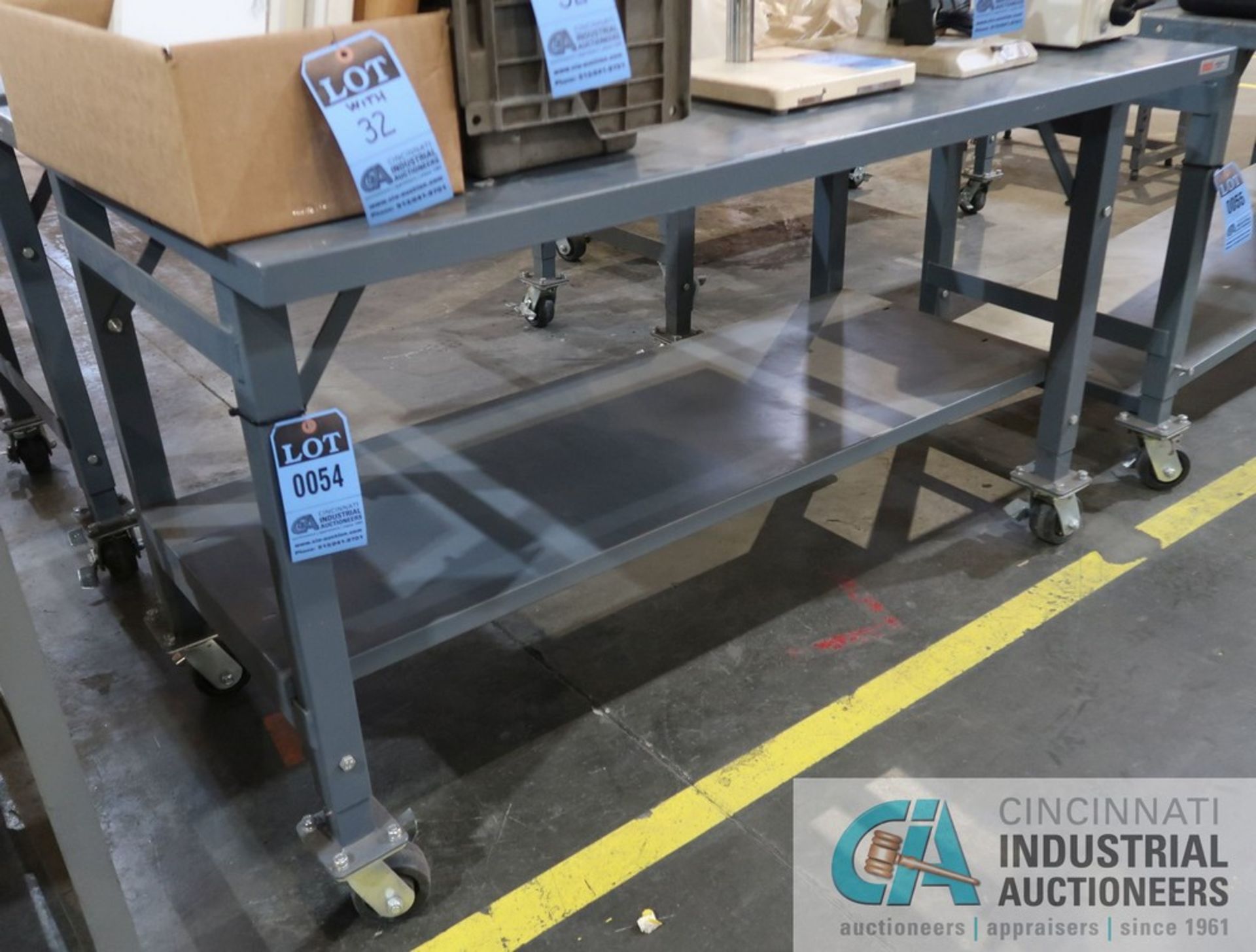 36" X 60" X 36" HIGH ULINE HEAVY DUTY PORTABLE STEEL TABLES **SPECIAL NOTICE - DELAYED REMOVAL -