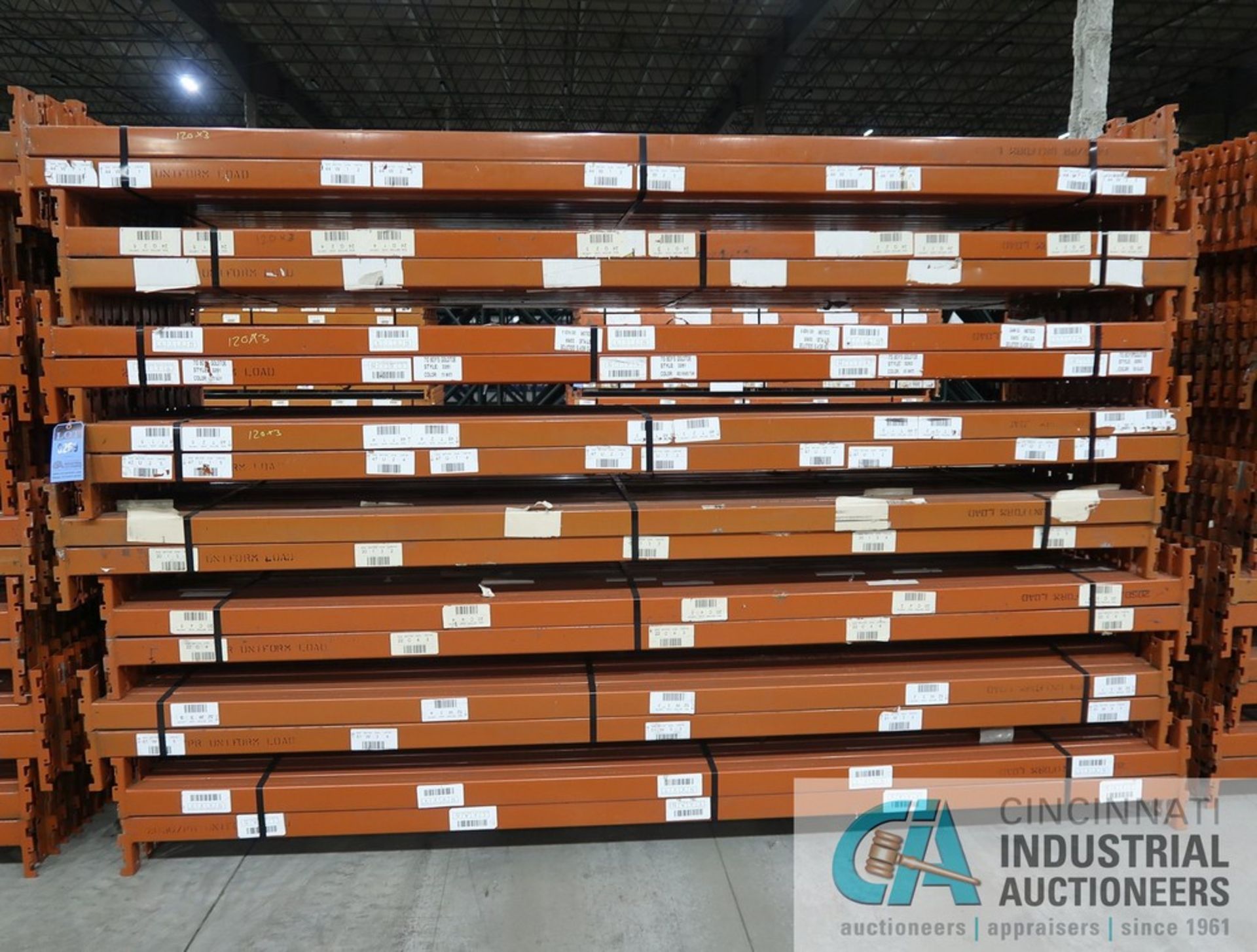 120" X 3" RIDG-U-RAK SLOTTED BEAMS - Bid price is per unit multiplied by the quantity