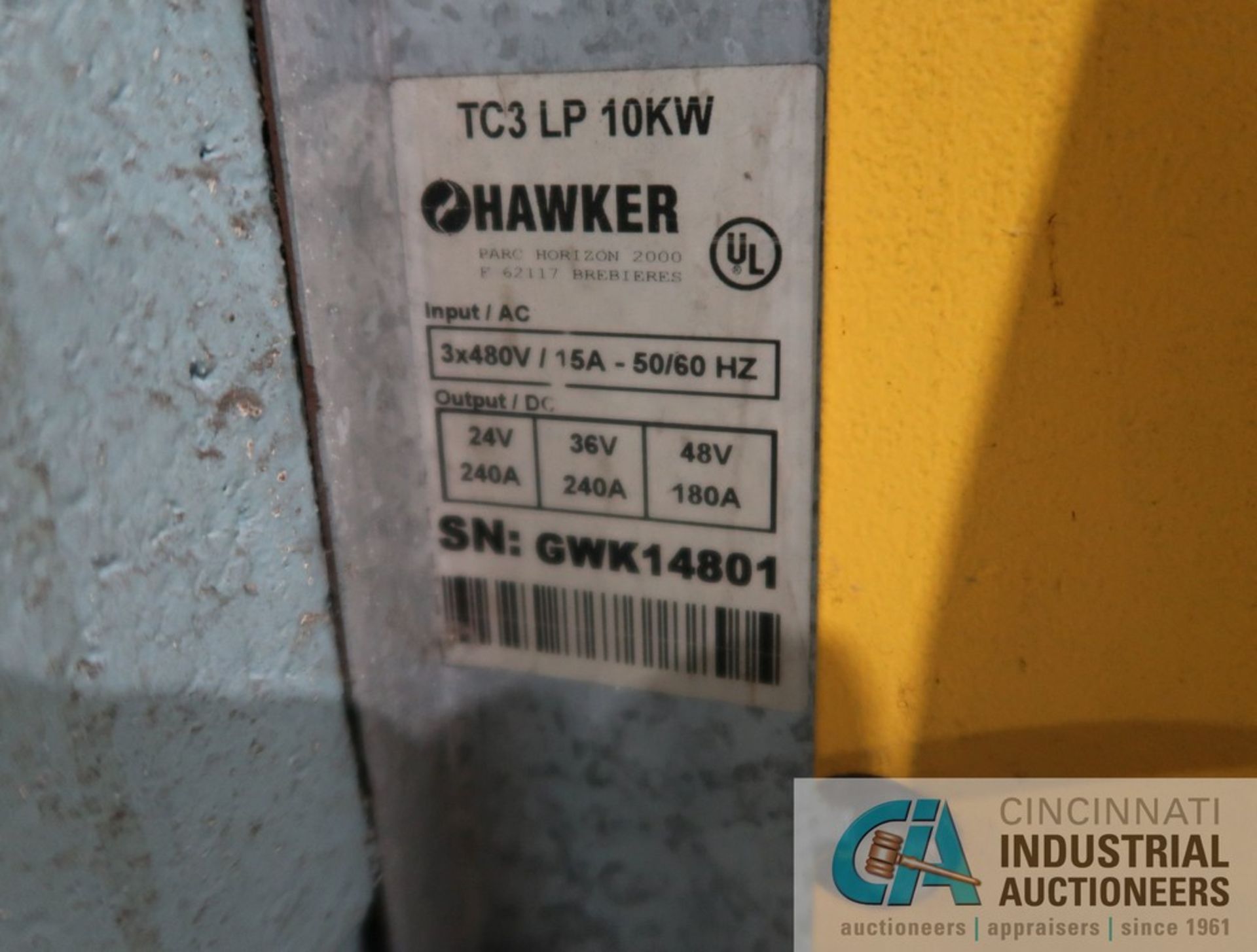 HAWKER MODEL TC3 LIFEPLUS HIGH FREQUENCY SMARTCHARGER, 24/36/48 VOLTS **SAFETY SWITCH STAYS WITH - Image 3 of 3