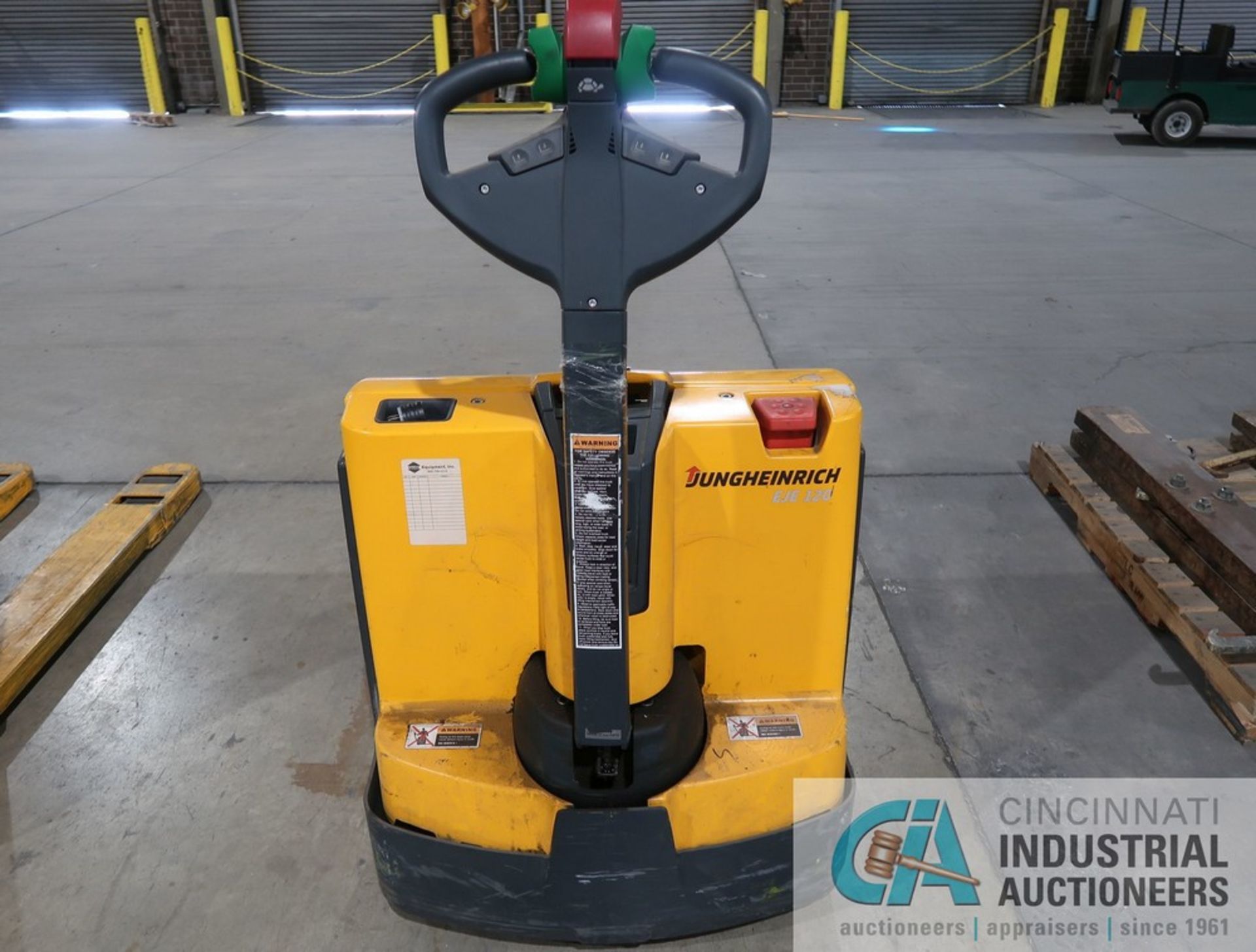 JUNGHEINRICH MODEL EJE120 ELECTRIC WALK BEHIND PALLET TRUCK; S/N N/A, BUILT IN CHARGERS - Image 2 of 4
