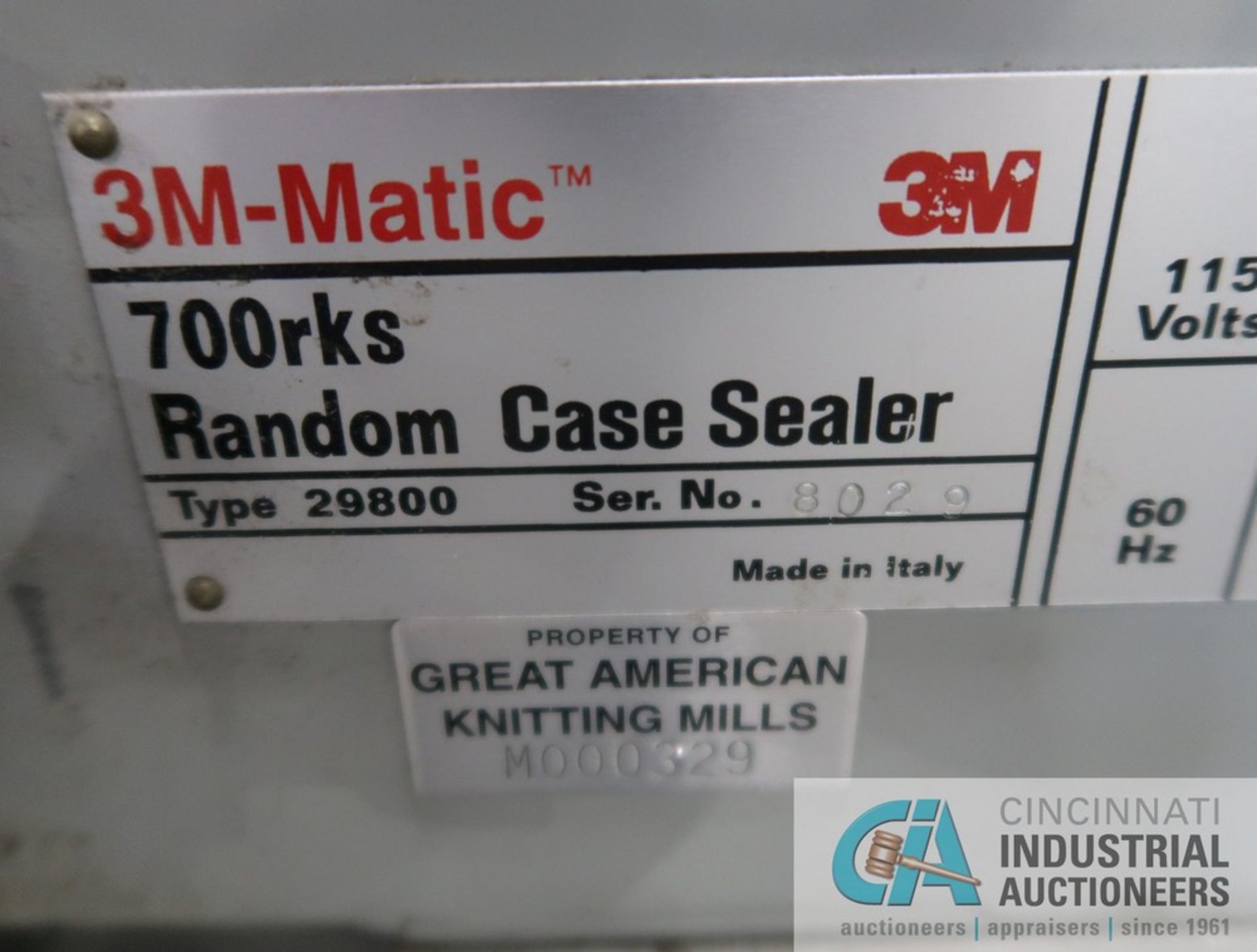 3M-MATIC MODEL 700 RKS TYPE 40800 RANDOM CASE SEALER WITH ACCUGLIDE 3 TAPING HEADS; S/N 8029 - Image 8 of 8