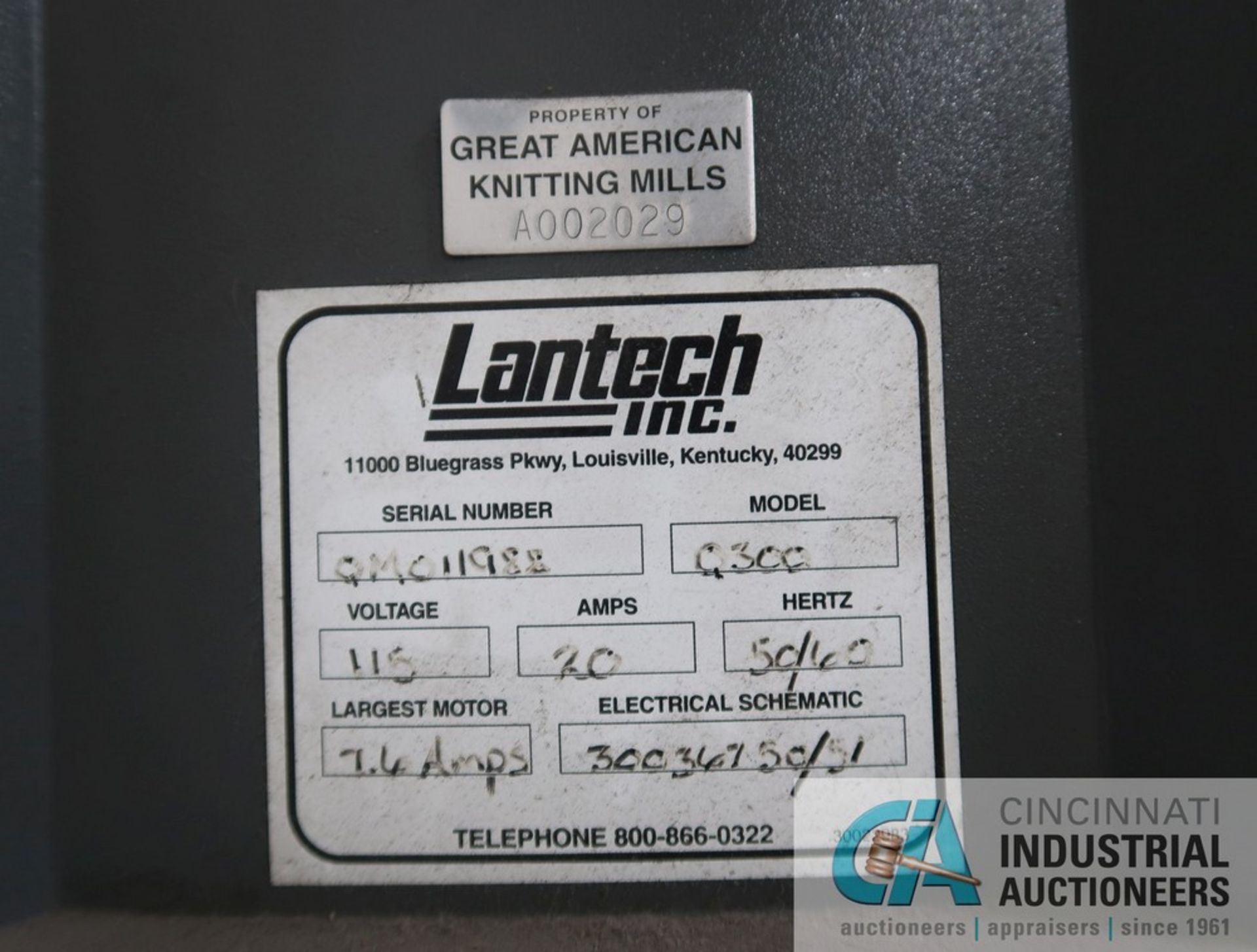 LANTECH MODEL Q300 SEMI-AUTOMATIC STRETCH WRAP MACHINE; S/N QM011988, WITH RAMP, 20" MAX FILM - Image 6 of 6