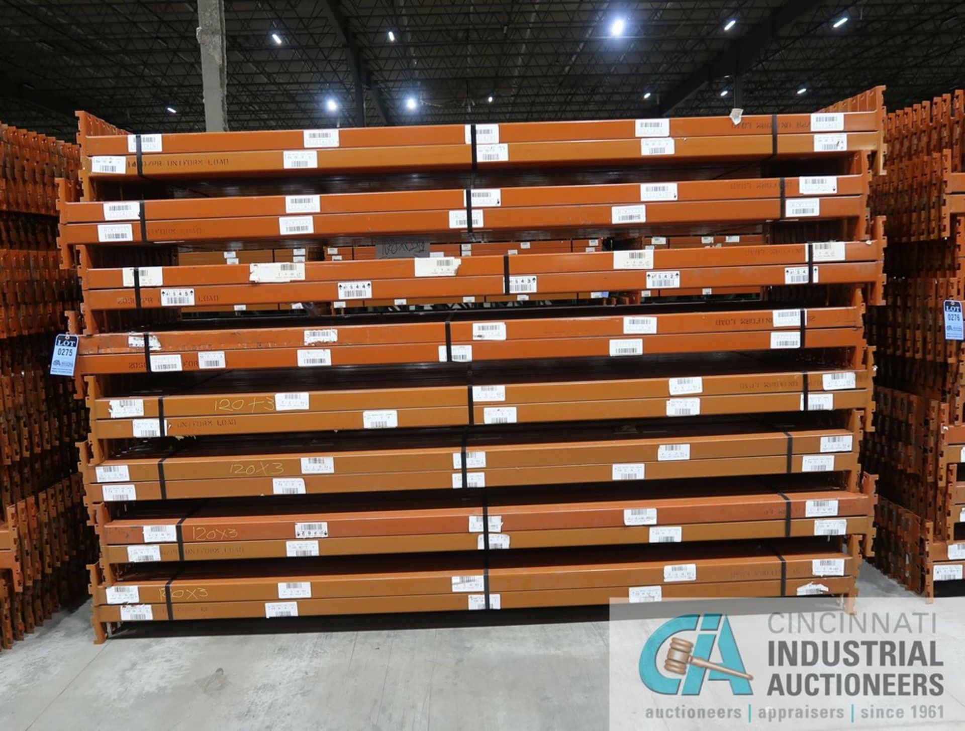 120" X 3" RIDG-U-RAK SLOTTED BEAMS - Bid price is per unit multiplied by the quantity