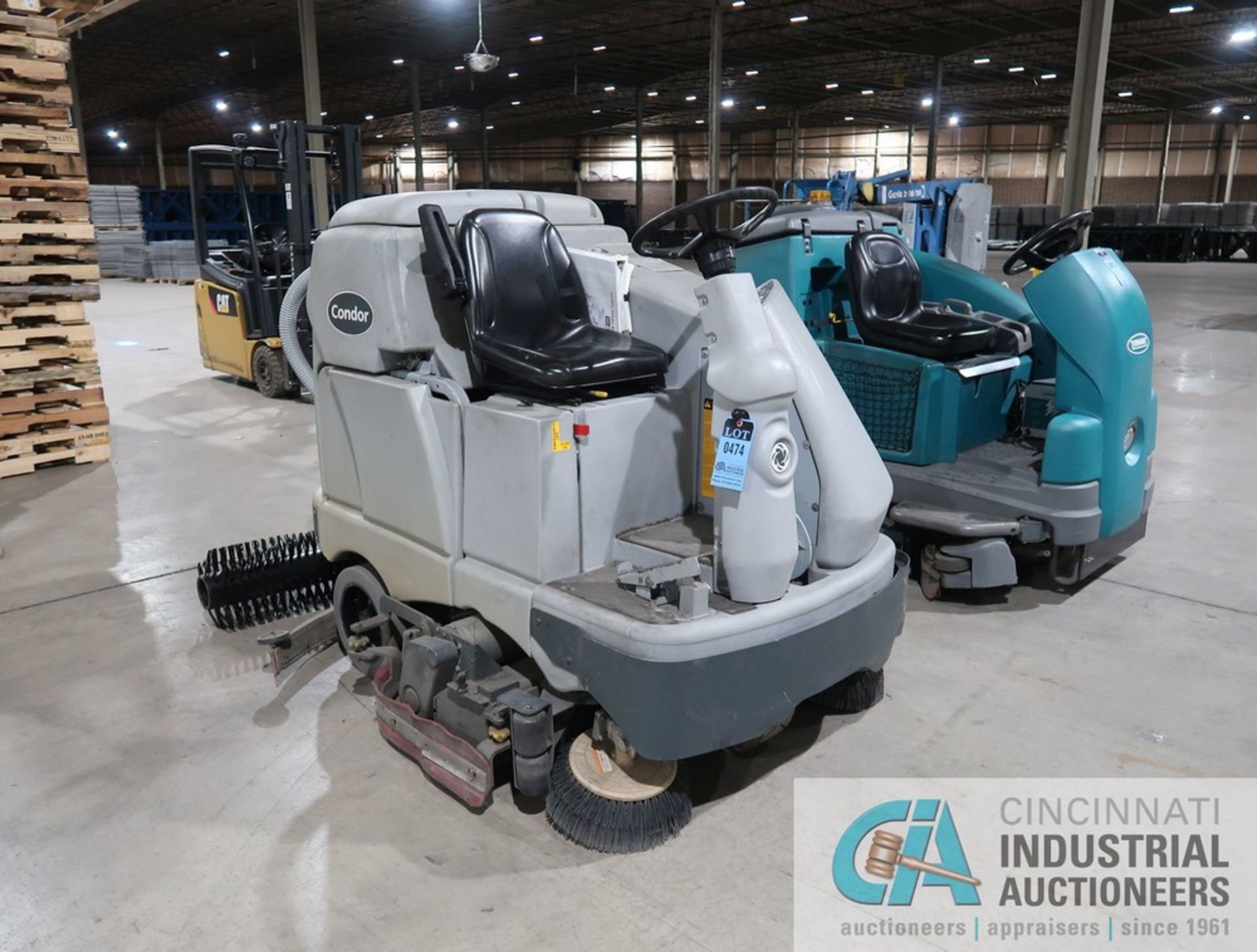 ADVANCE MODEL 4830C ELECTRIC SIT DOWN FLOOR SCRUBBER; S/N 1000045298, 36 VOLT SYSTEM