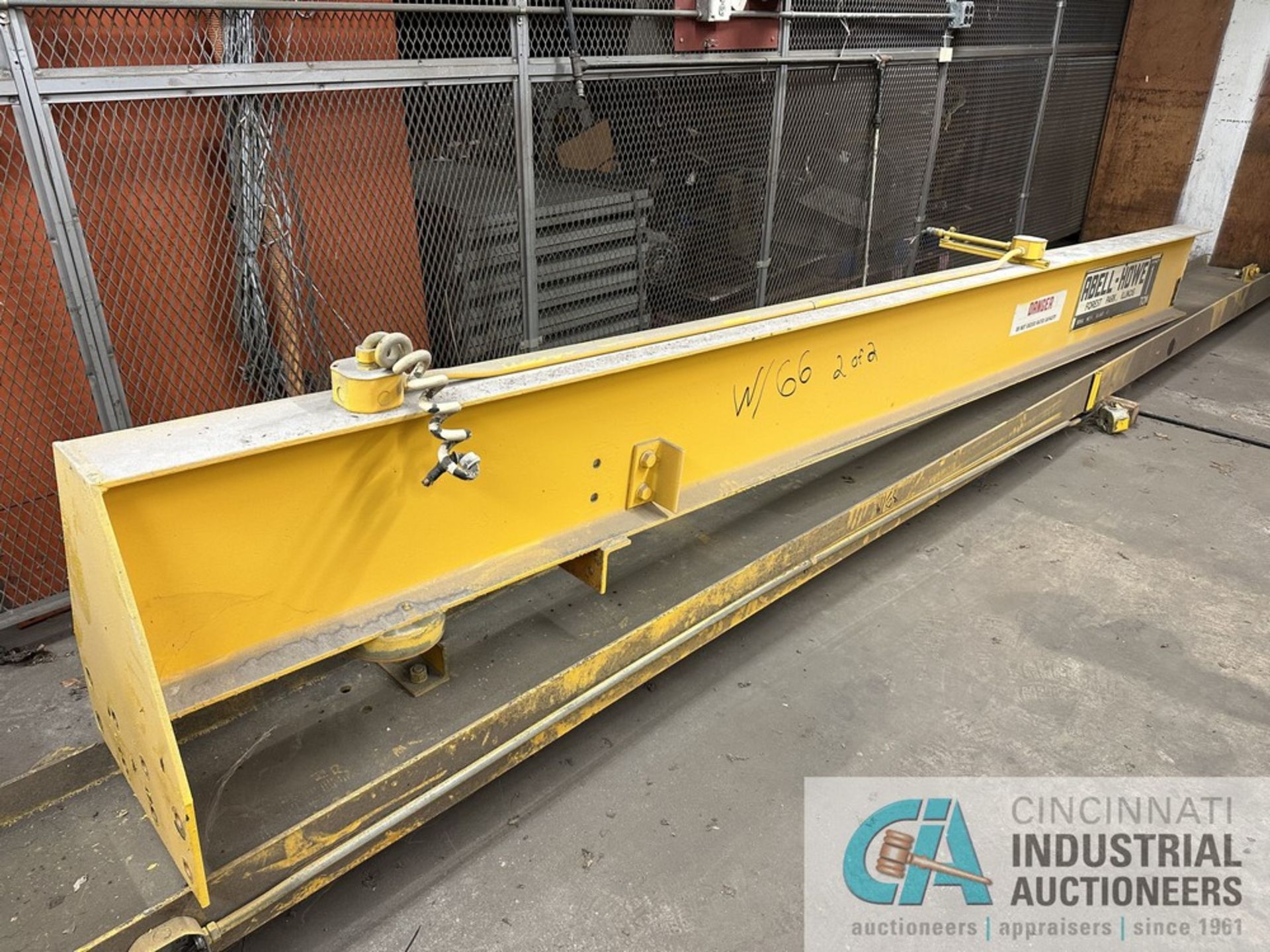 **** 1-TON ABELL-HOWE FLOOR MOUNTED JIB CRNAE; 11'5" COLUMN, 14'4" ARM, NO HOIST - Located at 4107 - Image 2 of 4