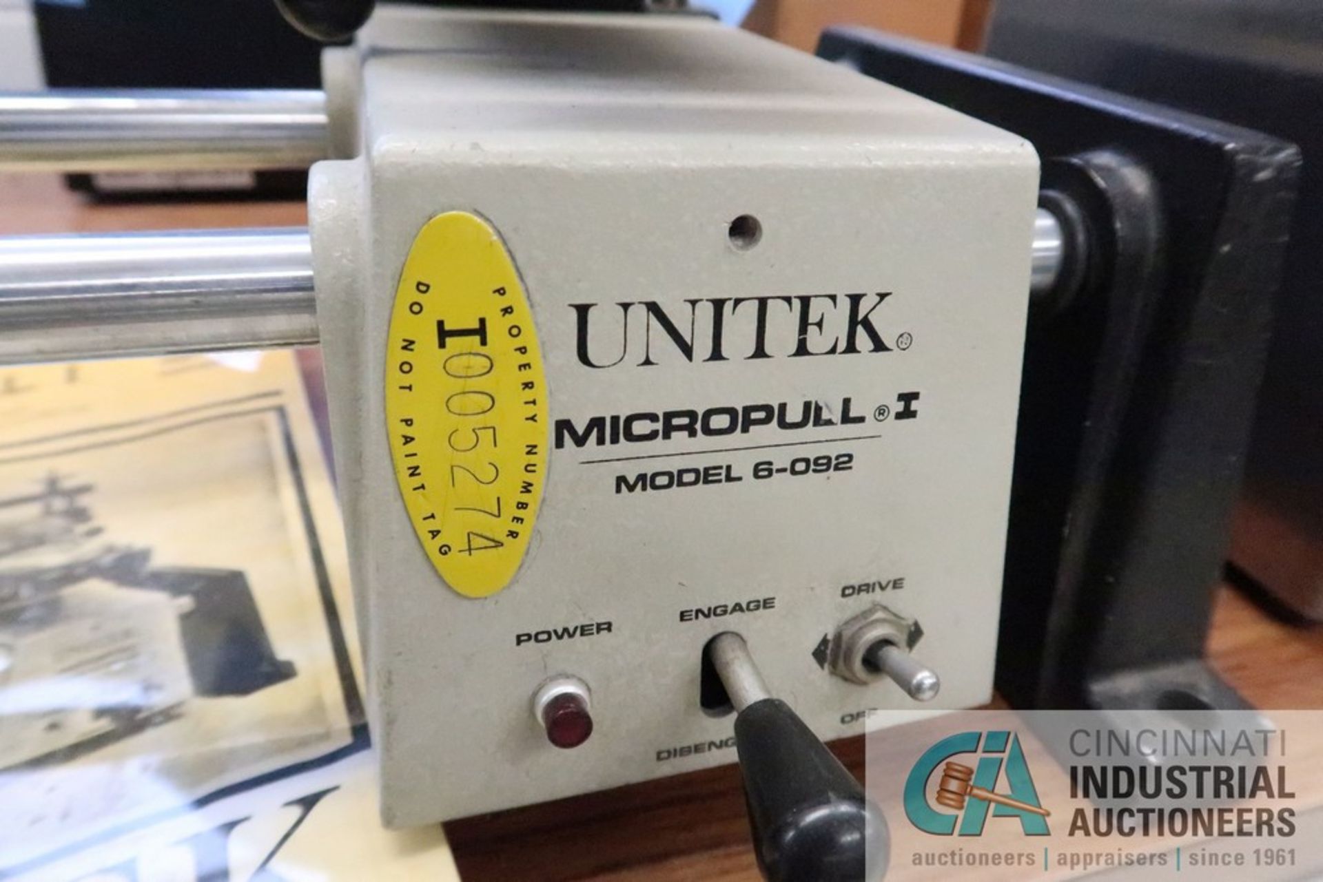 UNITEK MODEL MP1 PULL TESTER; CONTROL NO. 6-092-03, CHATILLON 30 X 2.5 LB. DIAL READOUT - Image 4 of 4