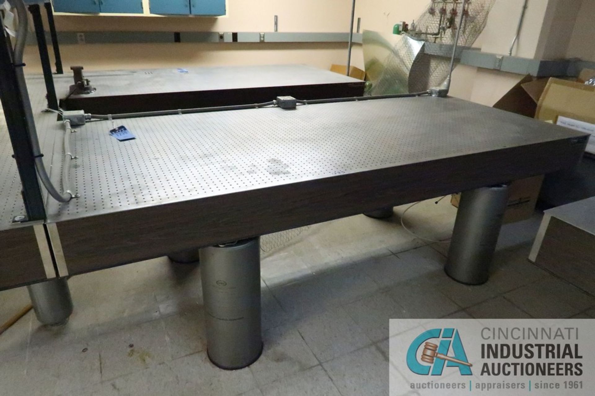 108" X 48" NEWPORT DRILLED AND TAPPED LAYOUT TABLE (ROOM 7) - Located in the basement