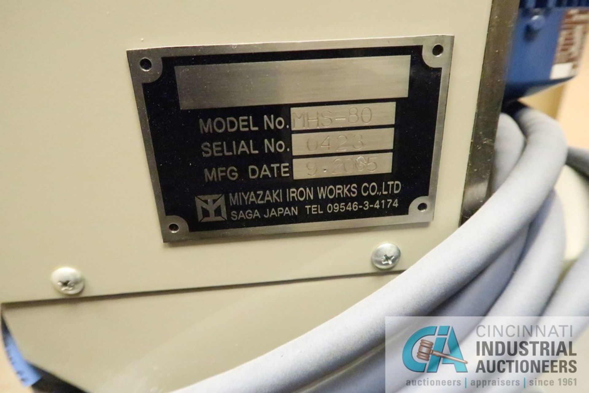 MIYAZAKI MODEL MHS-80 HIGH SPEED MIXER; S/N 0423 (ROOM 29) - Located in the basement - Image 3 of 3