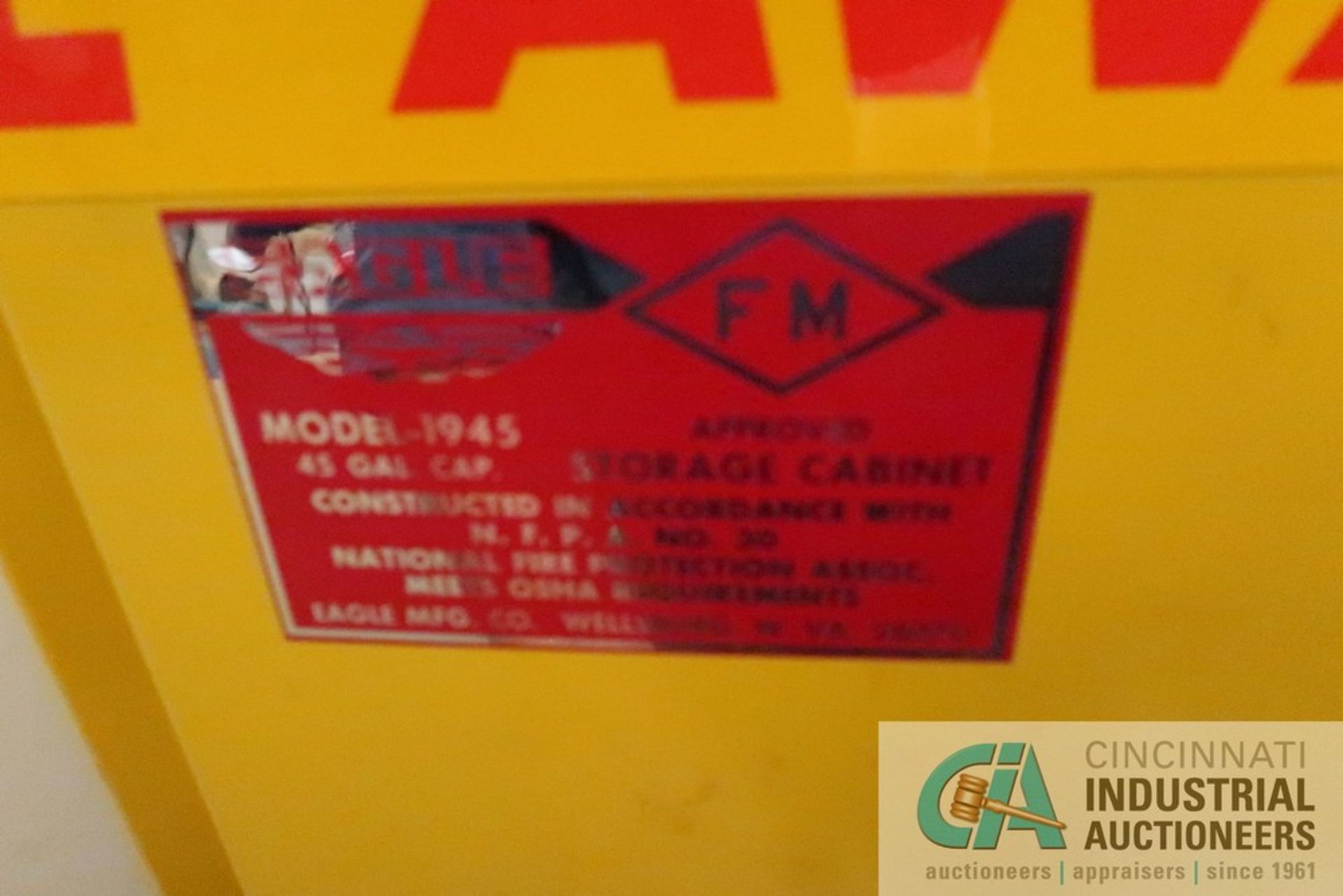 45 GALLON EAGLE MODEL 1945 FLAMMABLE STORAGE CABINET (ROOM 2283B) - Located on 2nd floor - Image 2 of 3